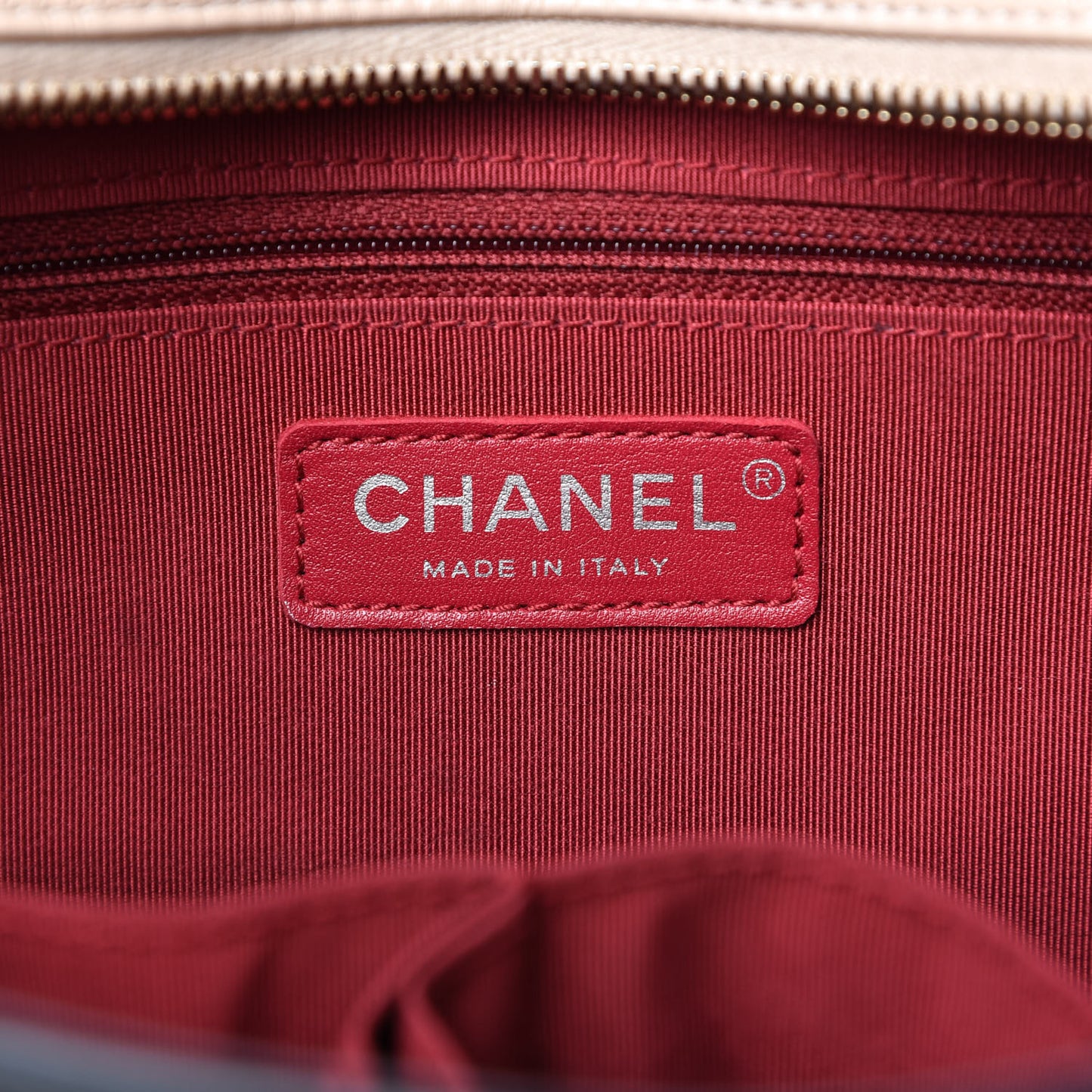 Aged Calfskin Quilted Medium Gabrielle Hobo Beige Black