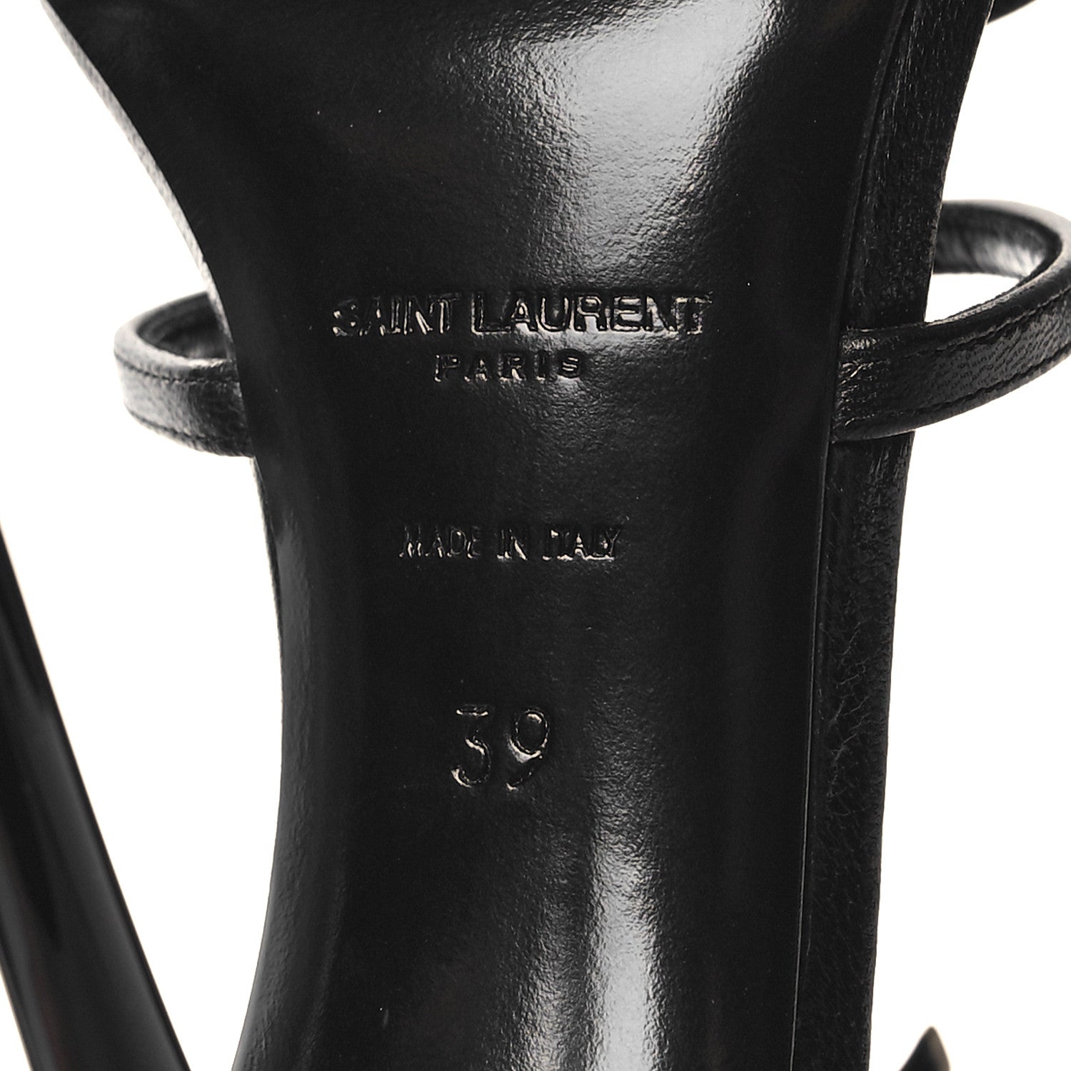 Saint Laurent Calfskin Cassandra 100 Sandals 39 Black 7 of 9