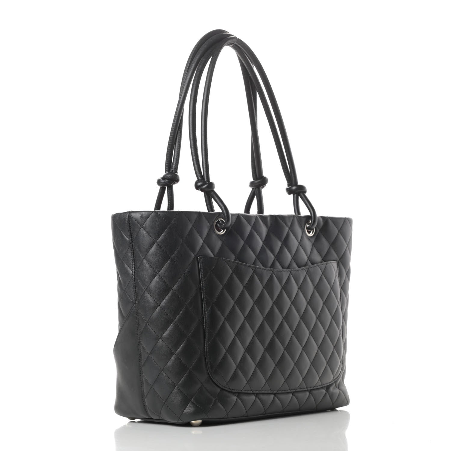 Chanel Calfskin Quilted Large Cambon Tote Black White 3 of 18