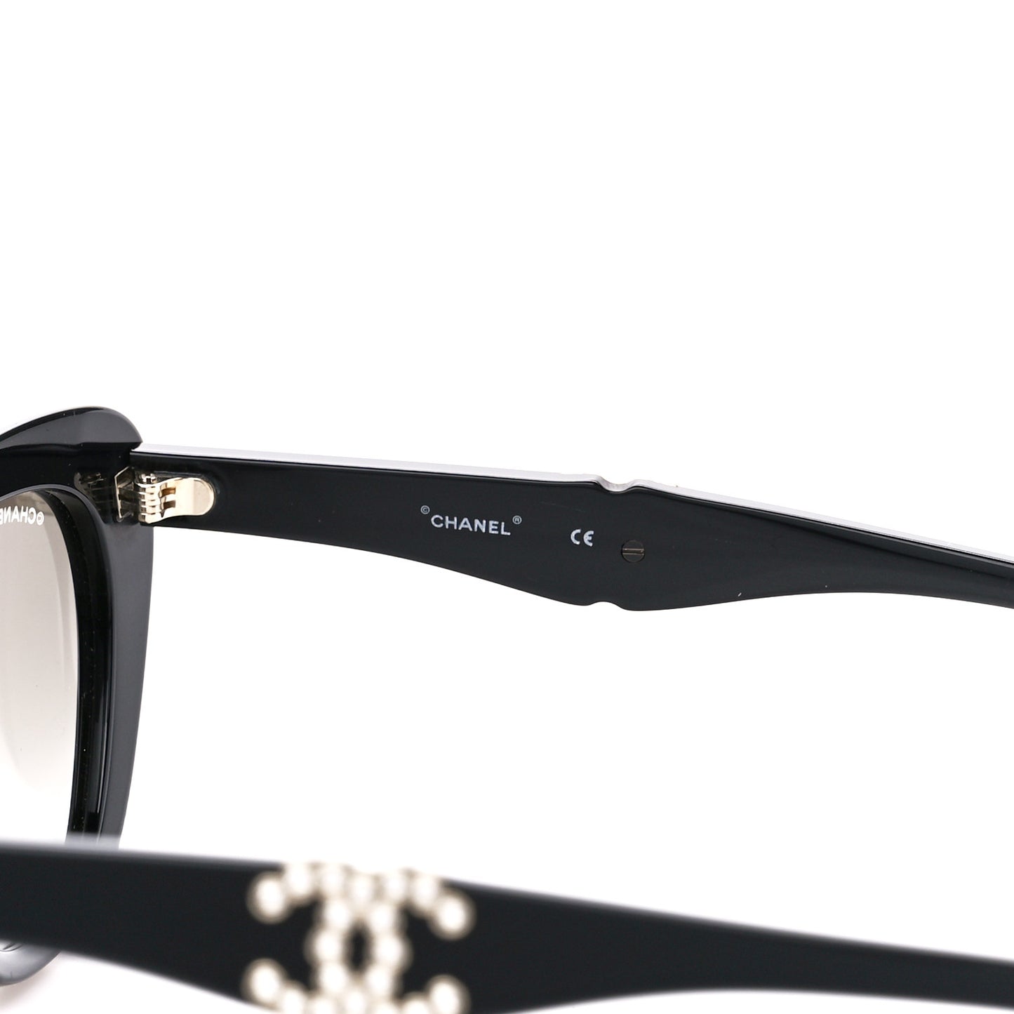 Acetate Crystal CC Butterfly Sunglasses 71417 Black