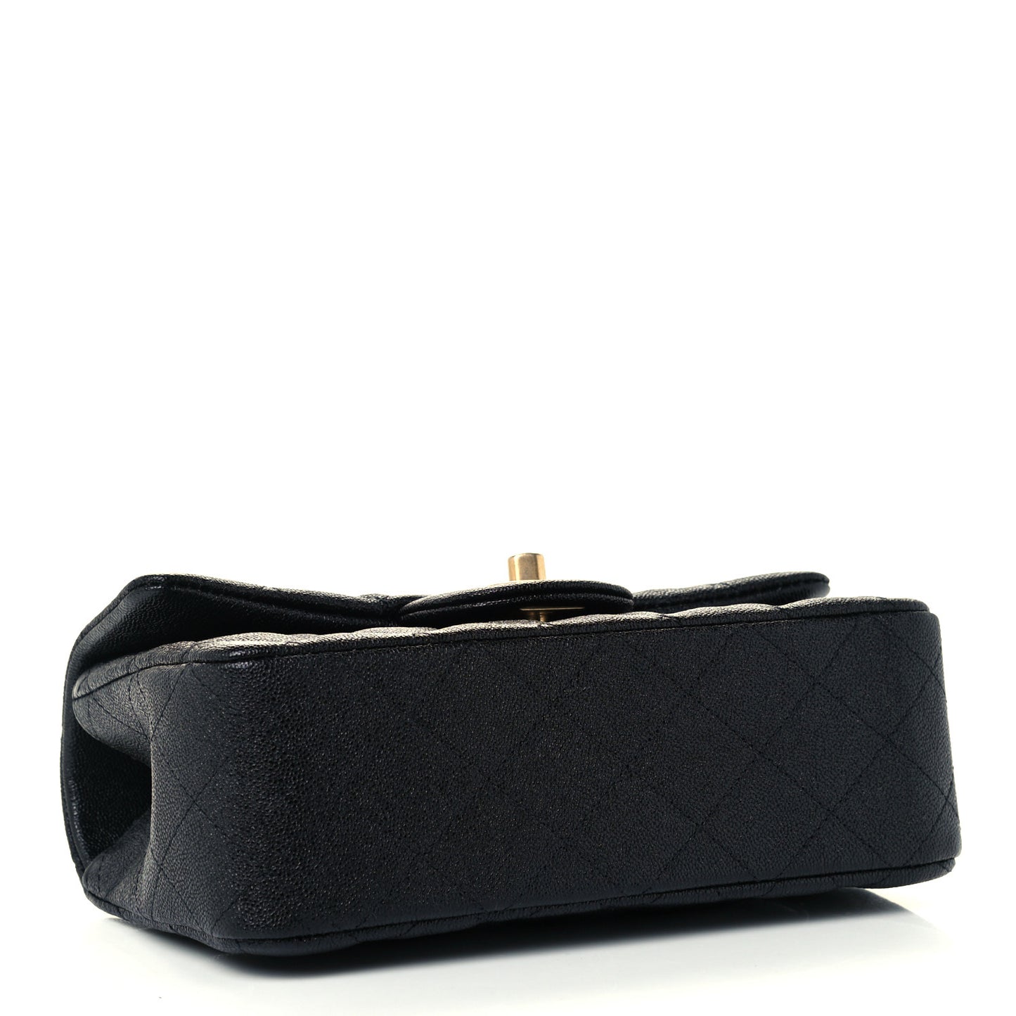 Caviar Quilted Mini Top Handle Rectangular Flap Black
