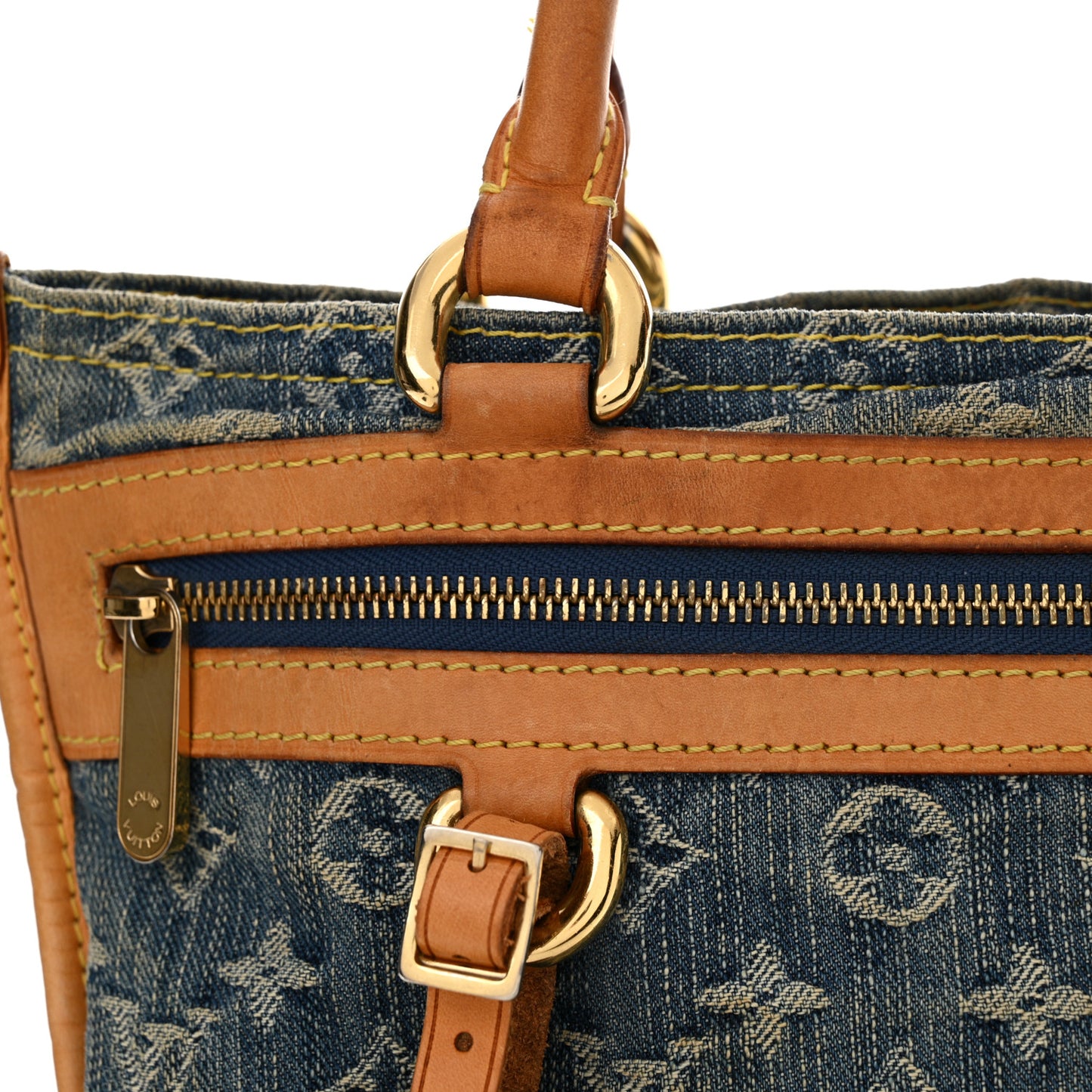 Monogram Denim Sac Plat Blue