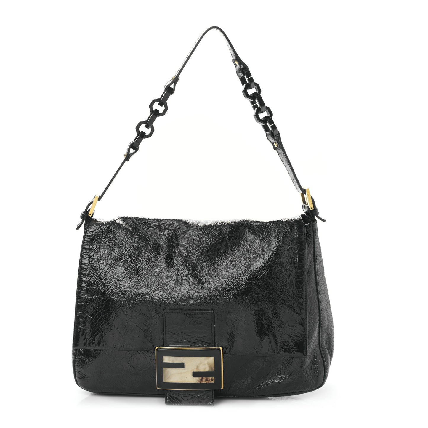 Patent Chamois Big Mama Baguette Black