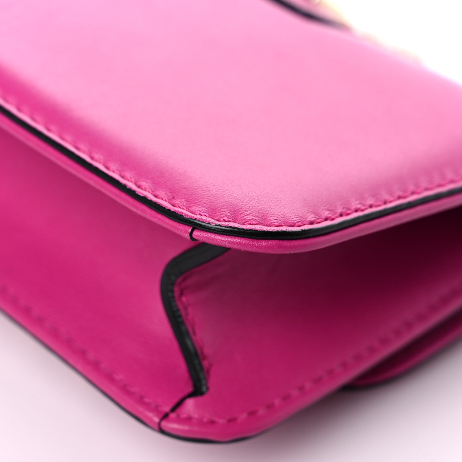 Valentino Garavani Vitello Mini Glam Lock Rockstud Flap Fuxia 10 of 14