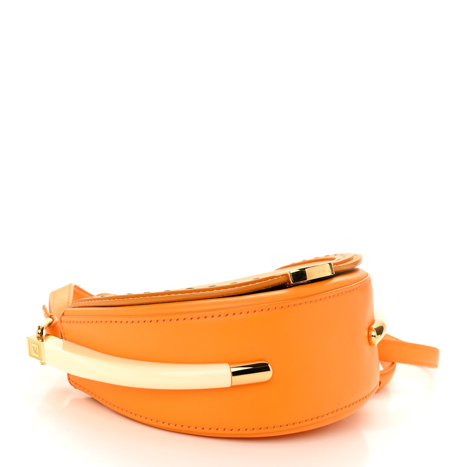 Fendi Vitello King Plexiglass Moonlight Shoulder Bag Clementine 4 of 10