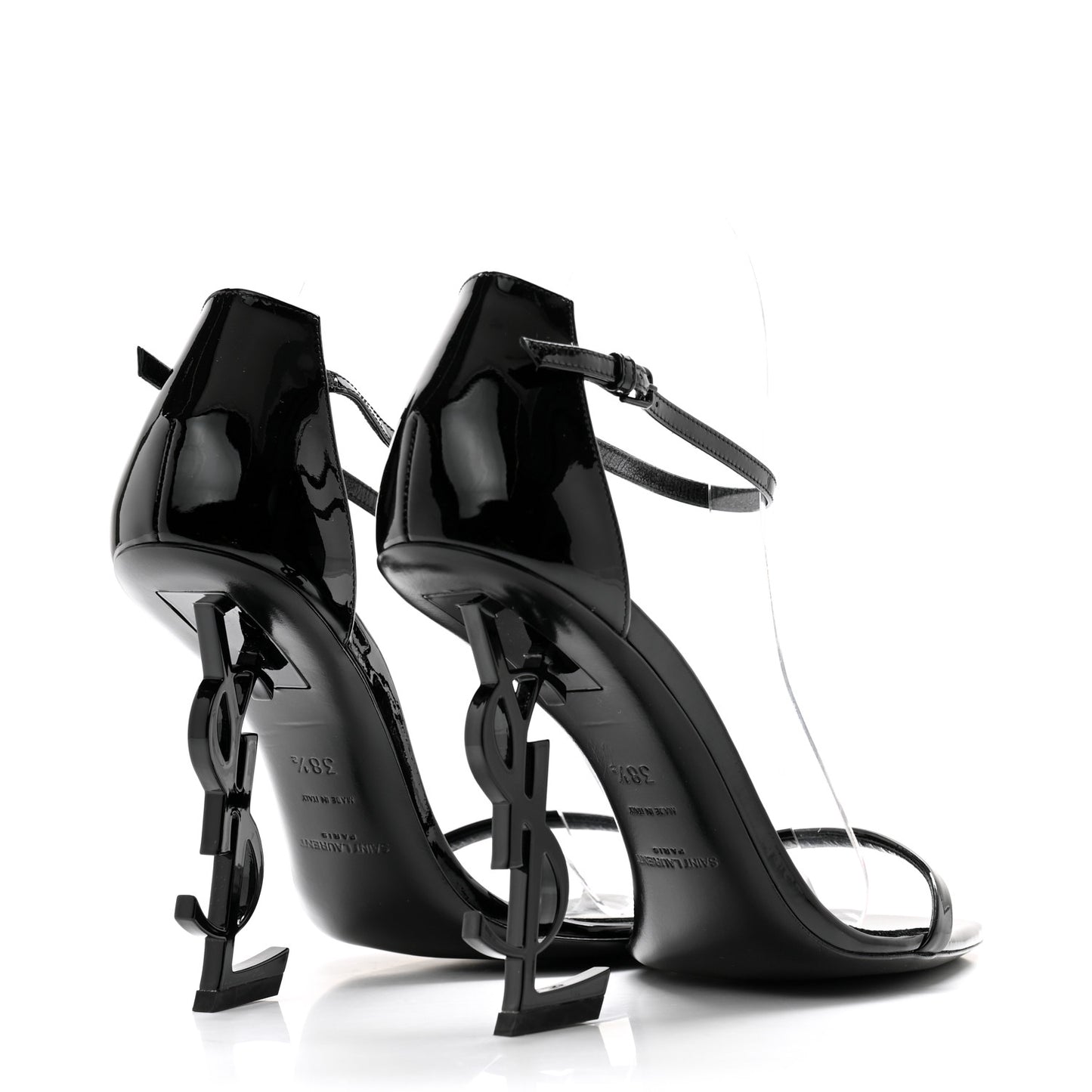Patent Calfskin Opyum 110 Sandals 38.5 Black
