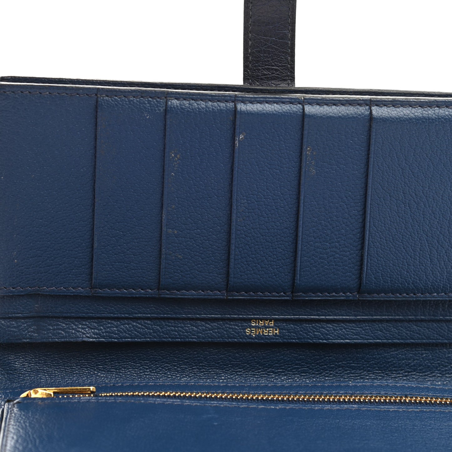 Ostrich Bearn Wallet Bleu Saphir