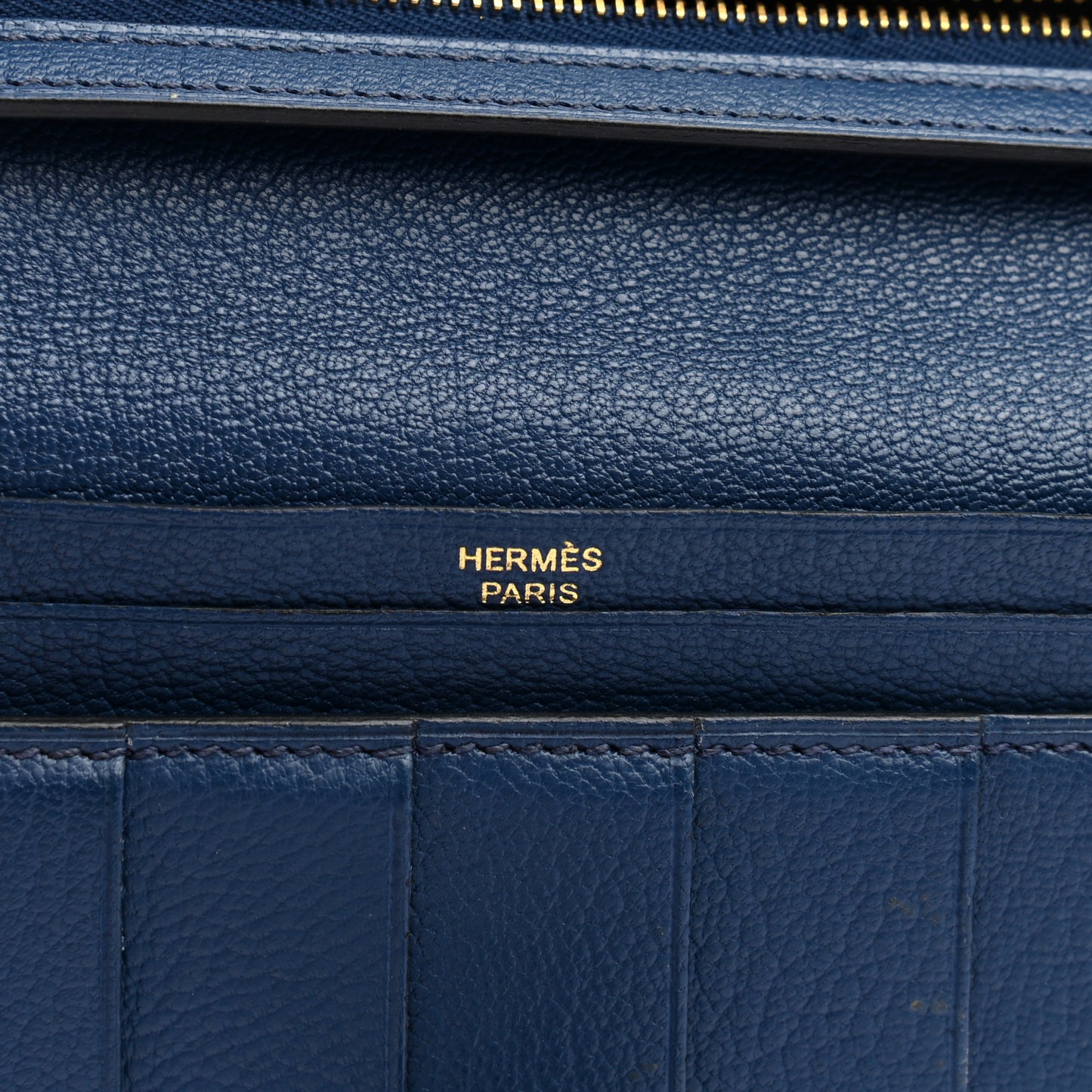 Ostrich Bearn Wallet Bleu Saphir