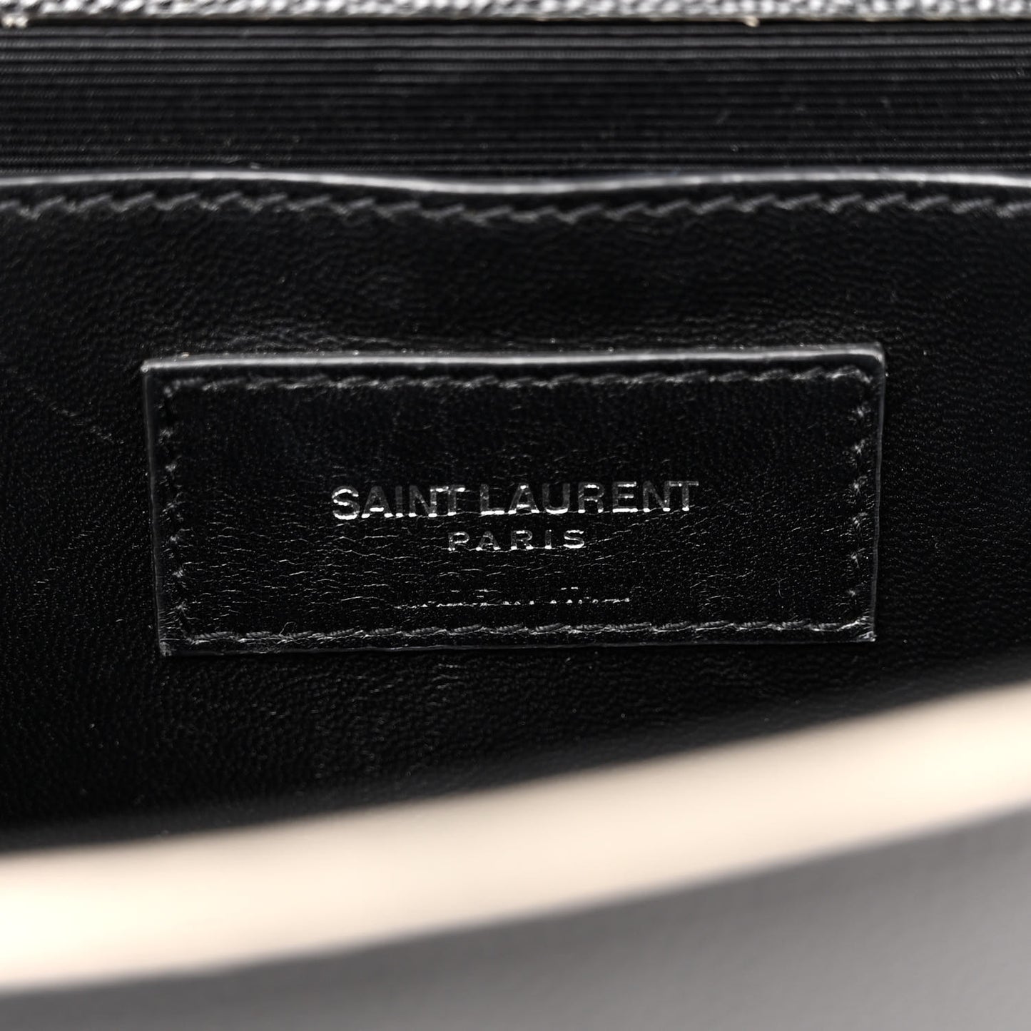 Grain De Poudre Medium Classic Monogram Kate Satchel Black White
