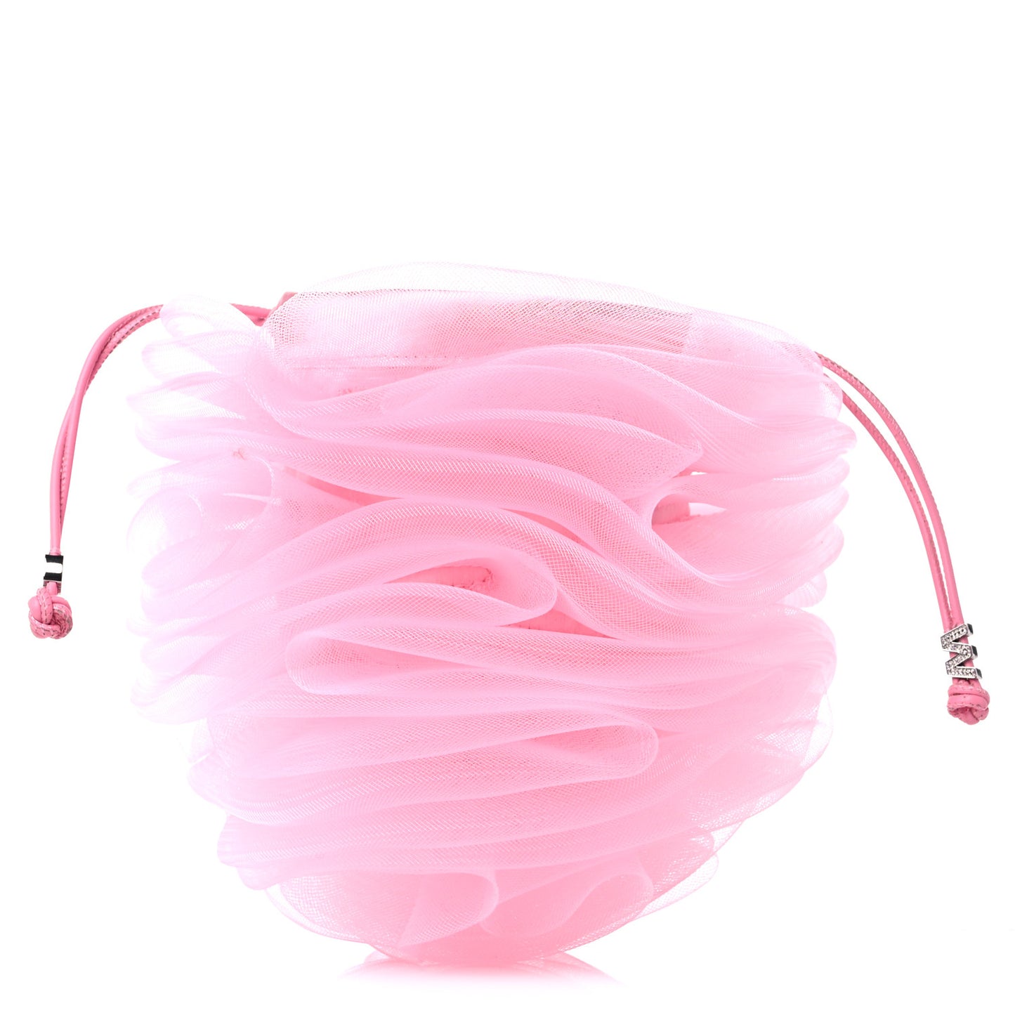 Tulle Mesh Pom Bag Cradle Pink