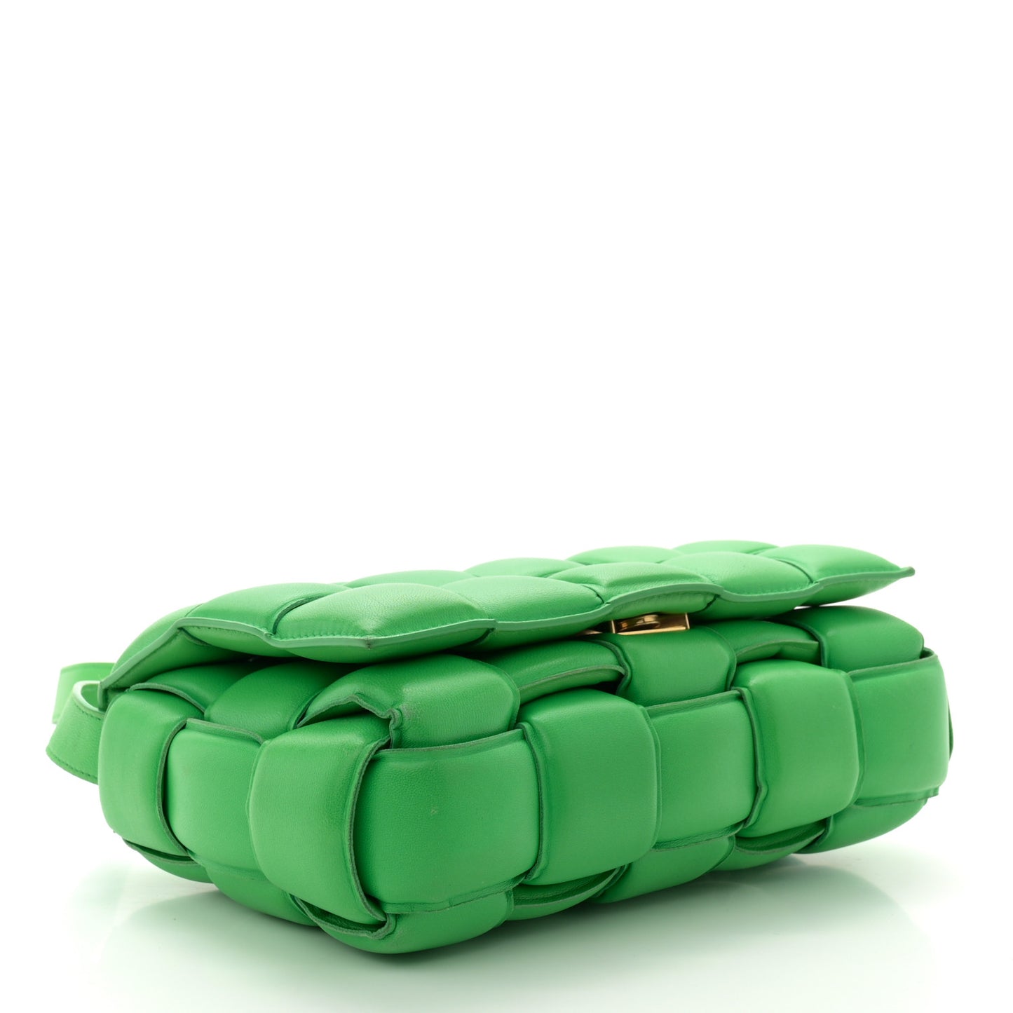 Nappa Maxi Intreccio Padded Cassette Crossbody Bag Parakeet