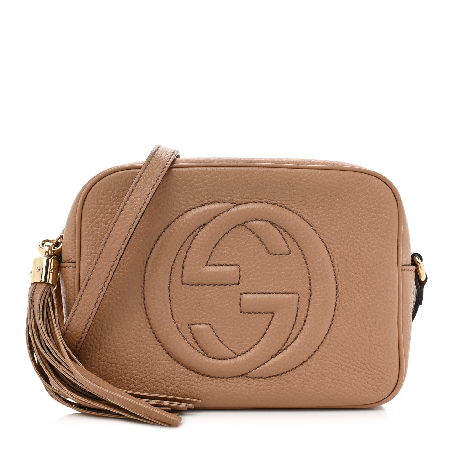Pebbled Calfskin Small Soho Disco Bag Camelia