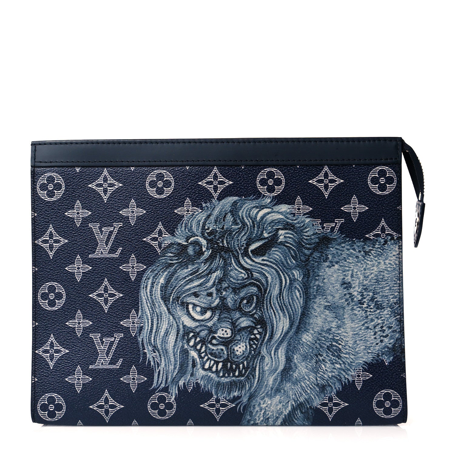 Louis Vuitton Savane Monogram Chapman Lion Pochette Voyage MM Ink