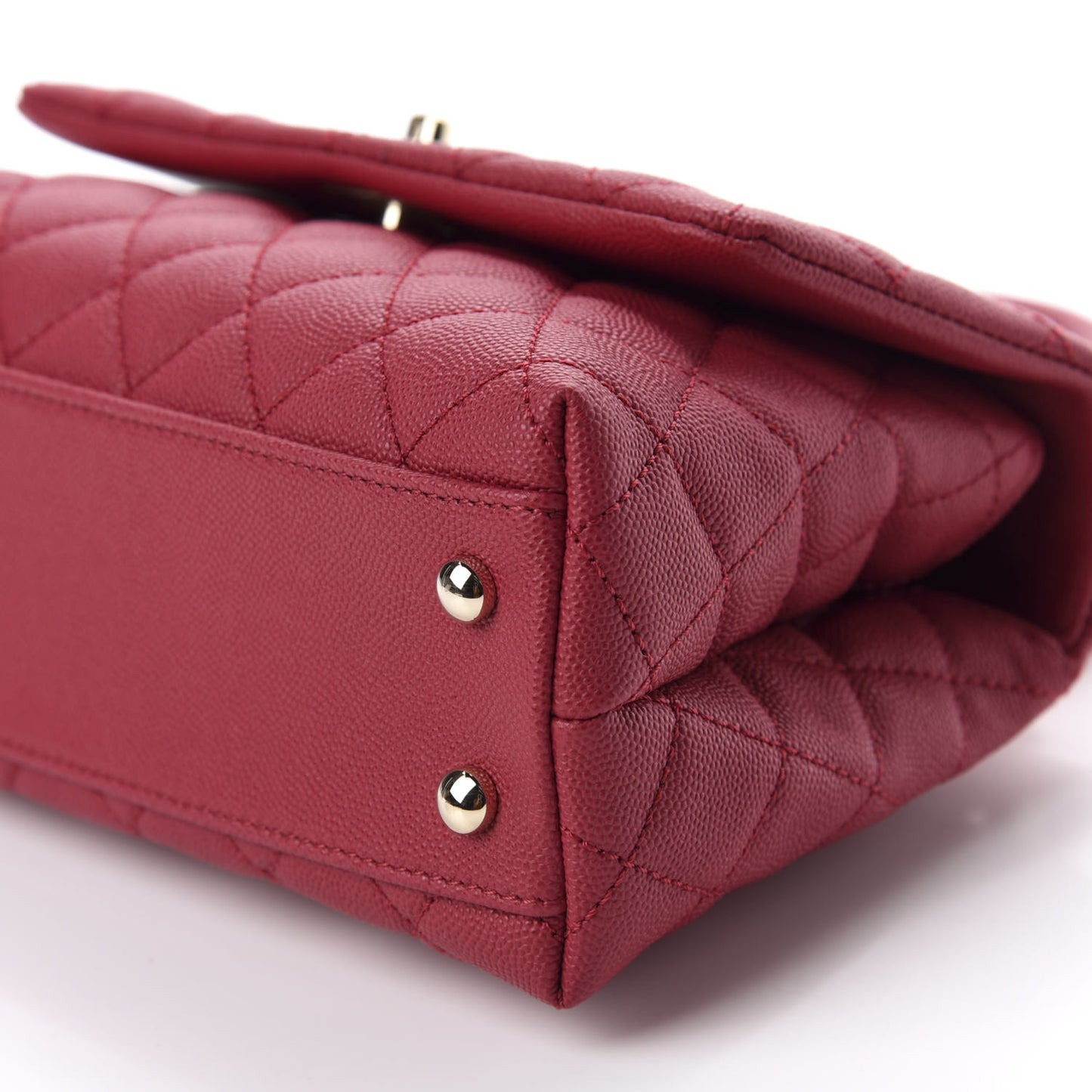 Caviar Quilted Mini Coco Handle Flap Fuchsia