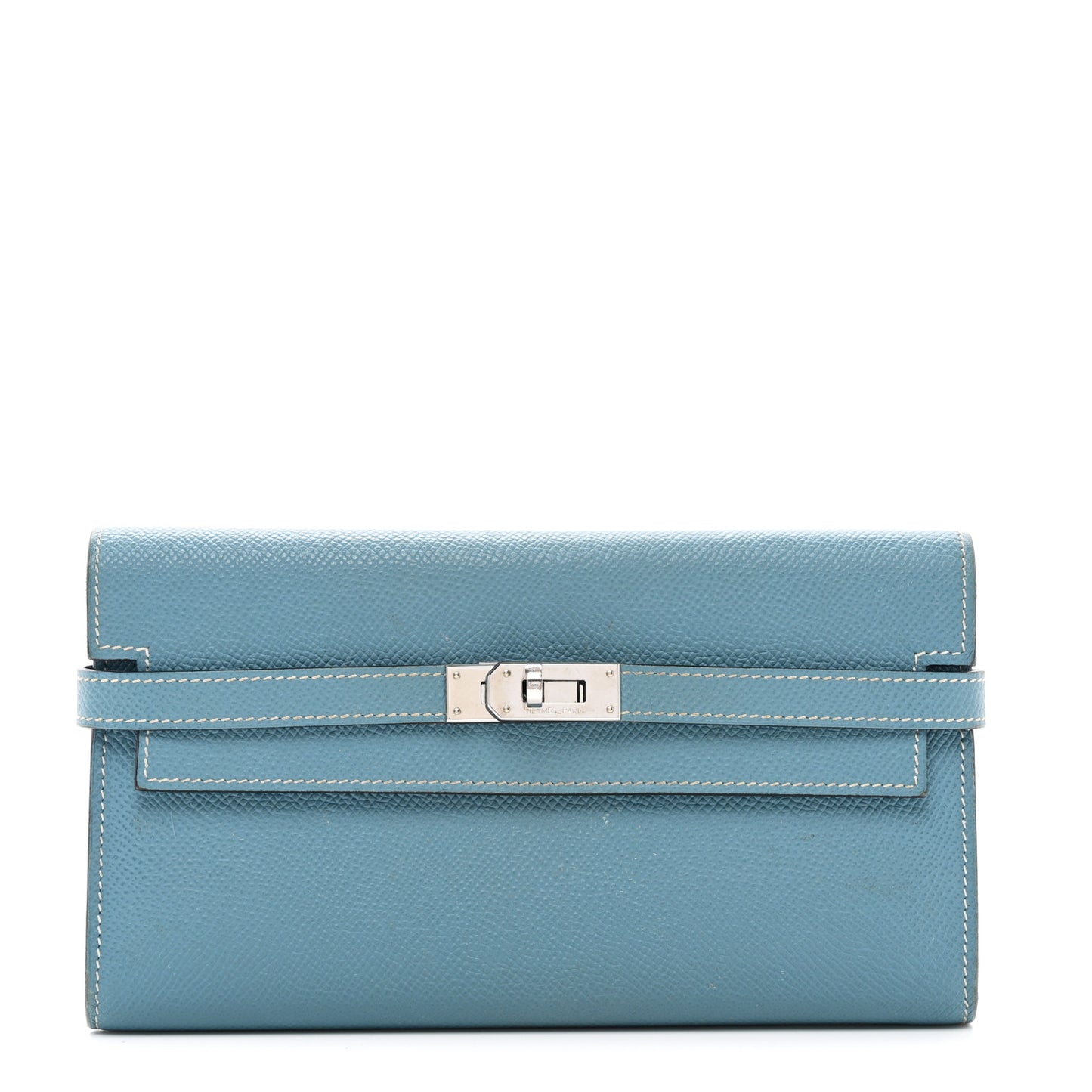 Epsom Kelly Longue Wallet Blue Jean