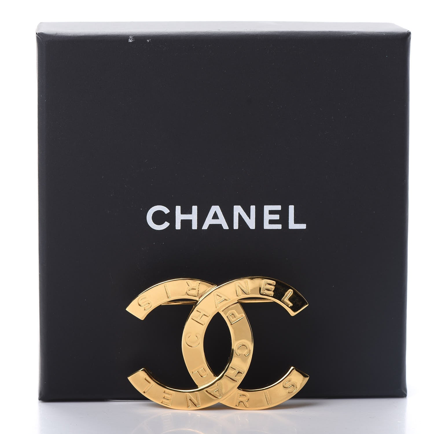 Chanel Metal Paris Button CC Large Brooch Gold 5 of 5