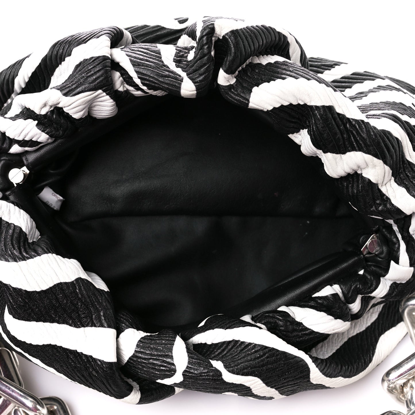 Nappa Zebra Print The Pouch Chain White Black