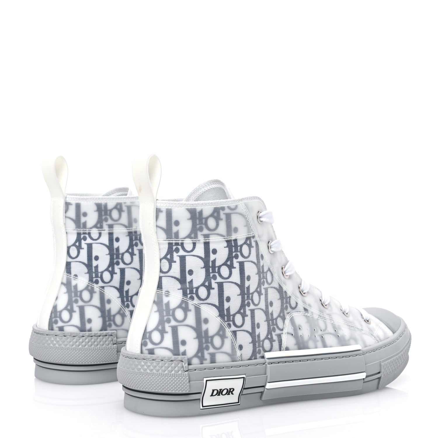 Christian Dior Technical Canvas Oblique Mens B23 High Top Sneakers 43 Blue White 4 of 9