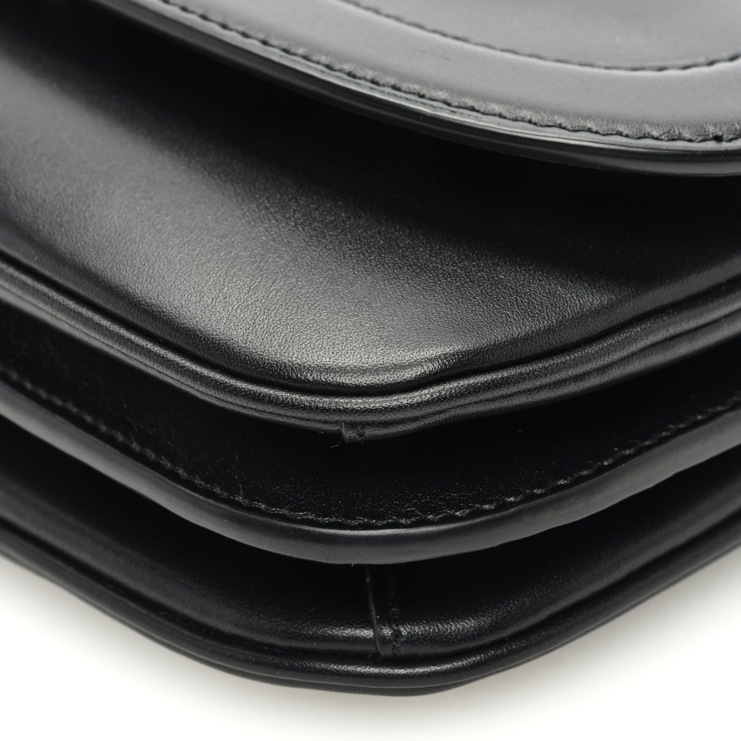 Smooth Calfskin Small Charlie Shoulder Bag Black
