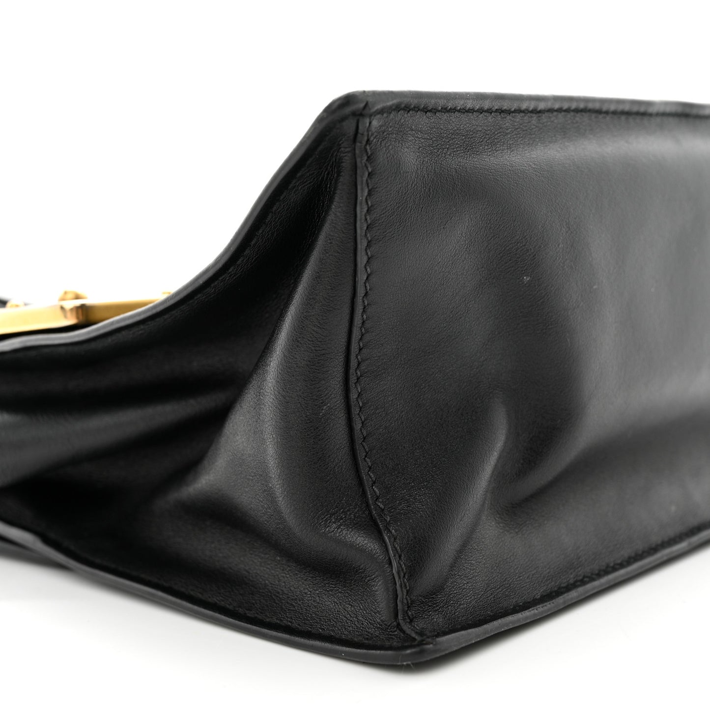 City Calfskin Saffiano Cahier Top Handle Bag Black