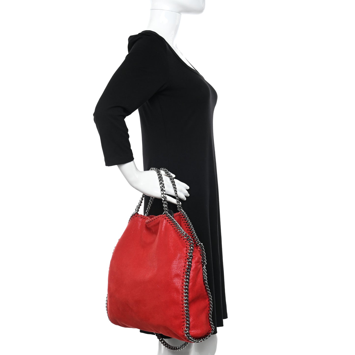 Shaggy Deer Falabella Fold Over Tote Cherry