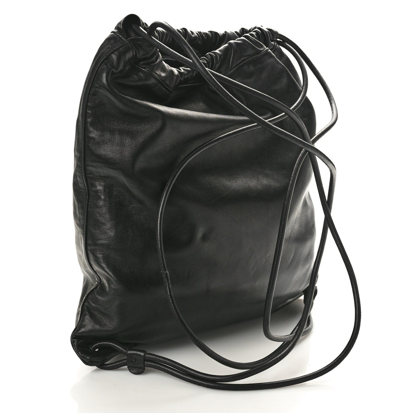 Lambskin Teddy Drawstring Bag Black