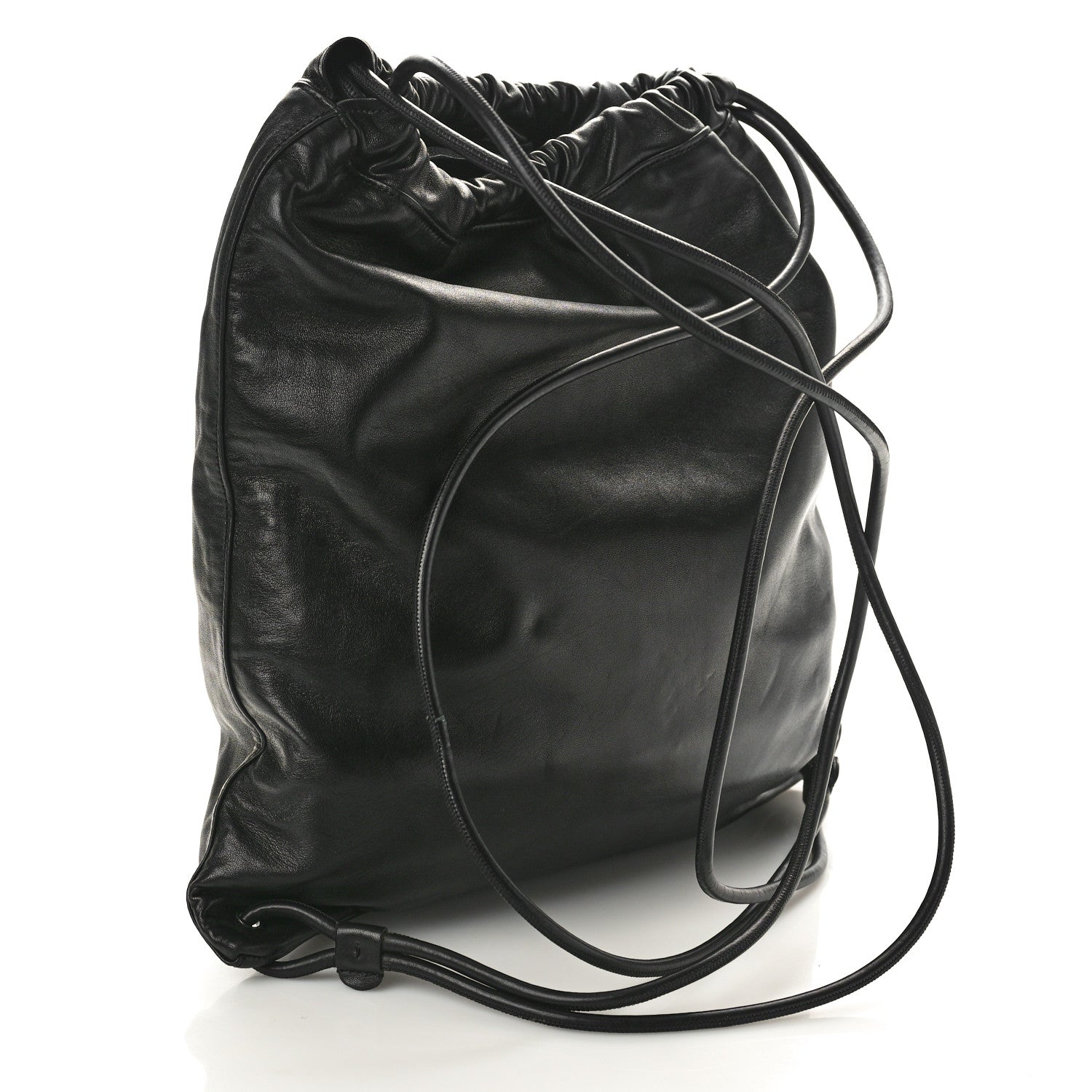 Saint Laurent Lambskin Teddy Drawstring Bag Black 4 of 10