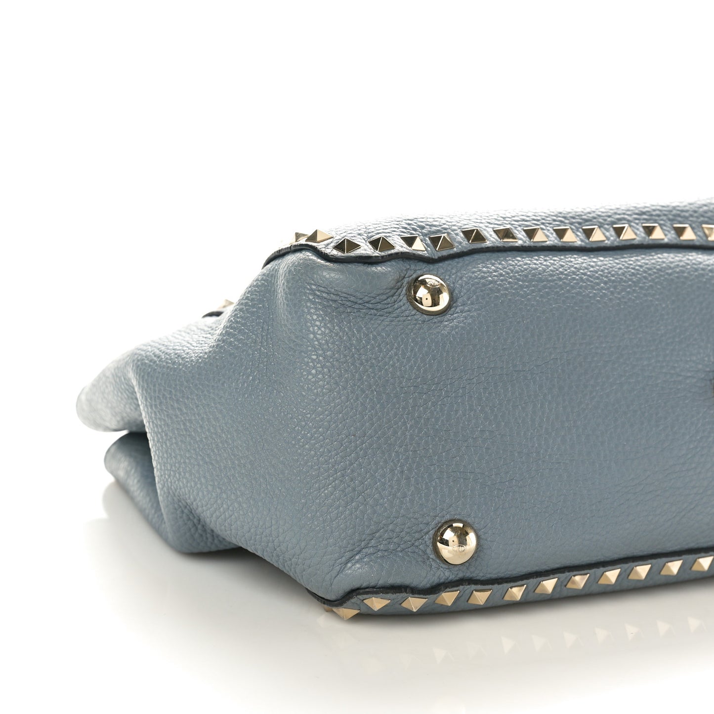Pebbled Calfskin Medium Rockstud Tote Grey