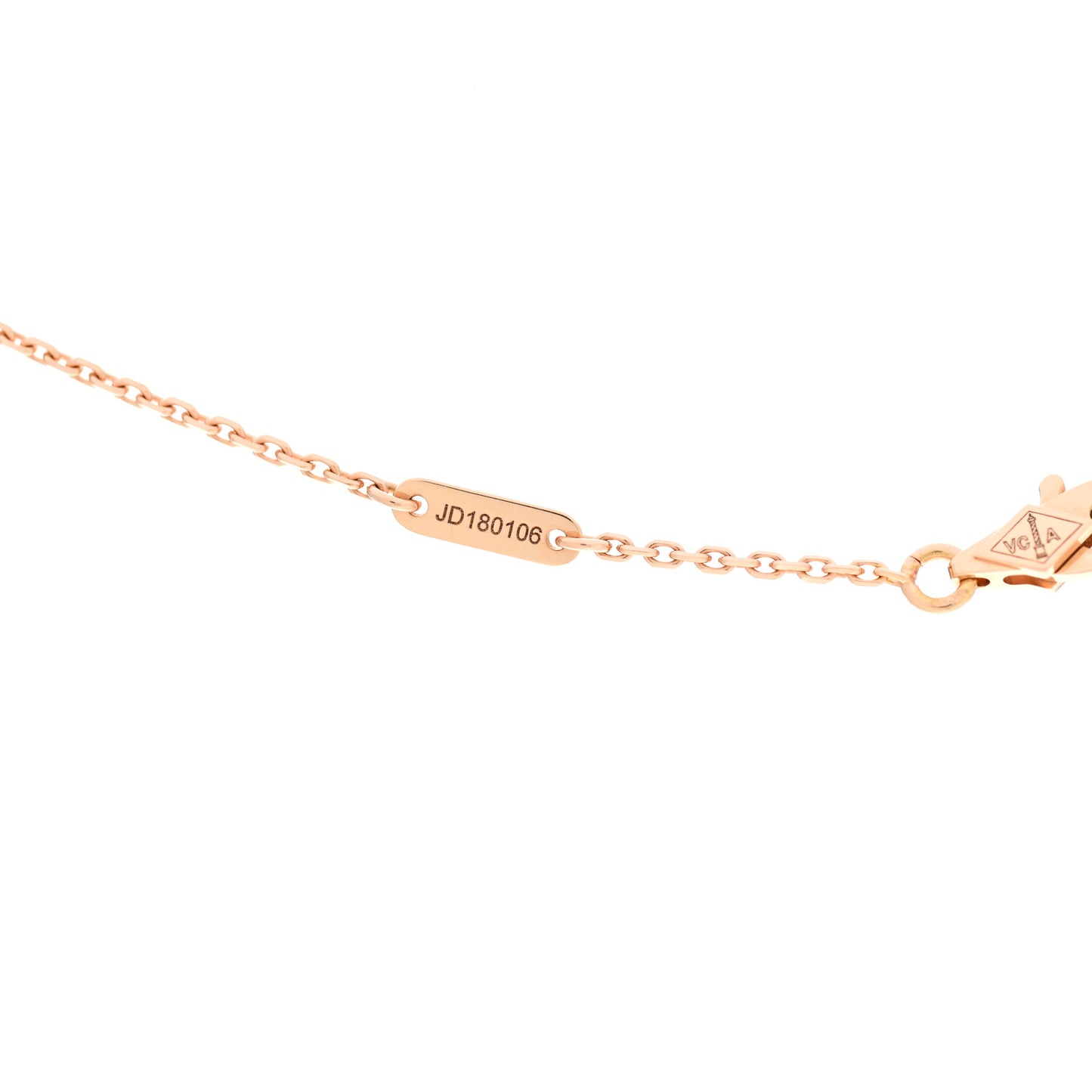 18K Rose Gold Carnelian Sweet Alhambra Pendant Necklace