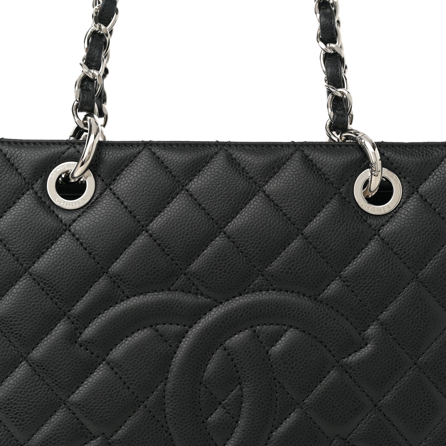 Caviar Quilted Grand Shopping Tote GST Black