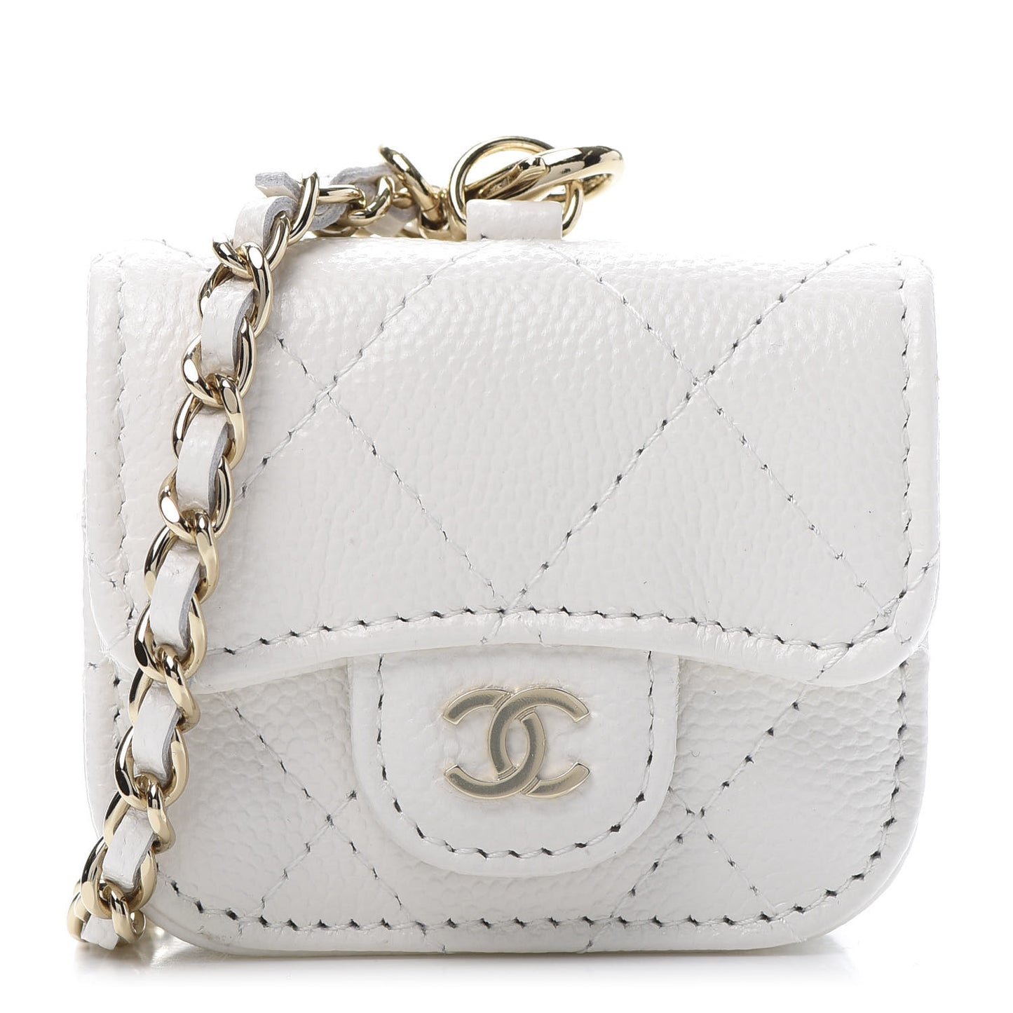 Caviar Quilted Airpods Pro Case White