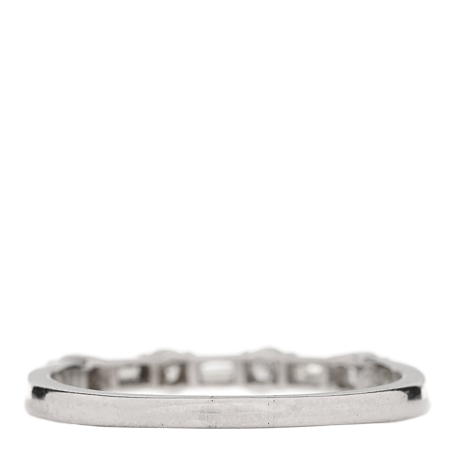 Platinum Diamond Round Baguette Half Band Ring 56 7.5