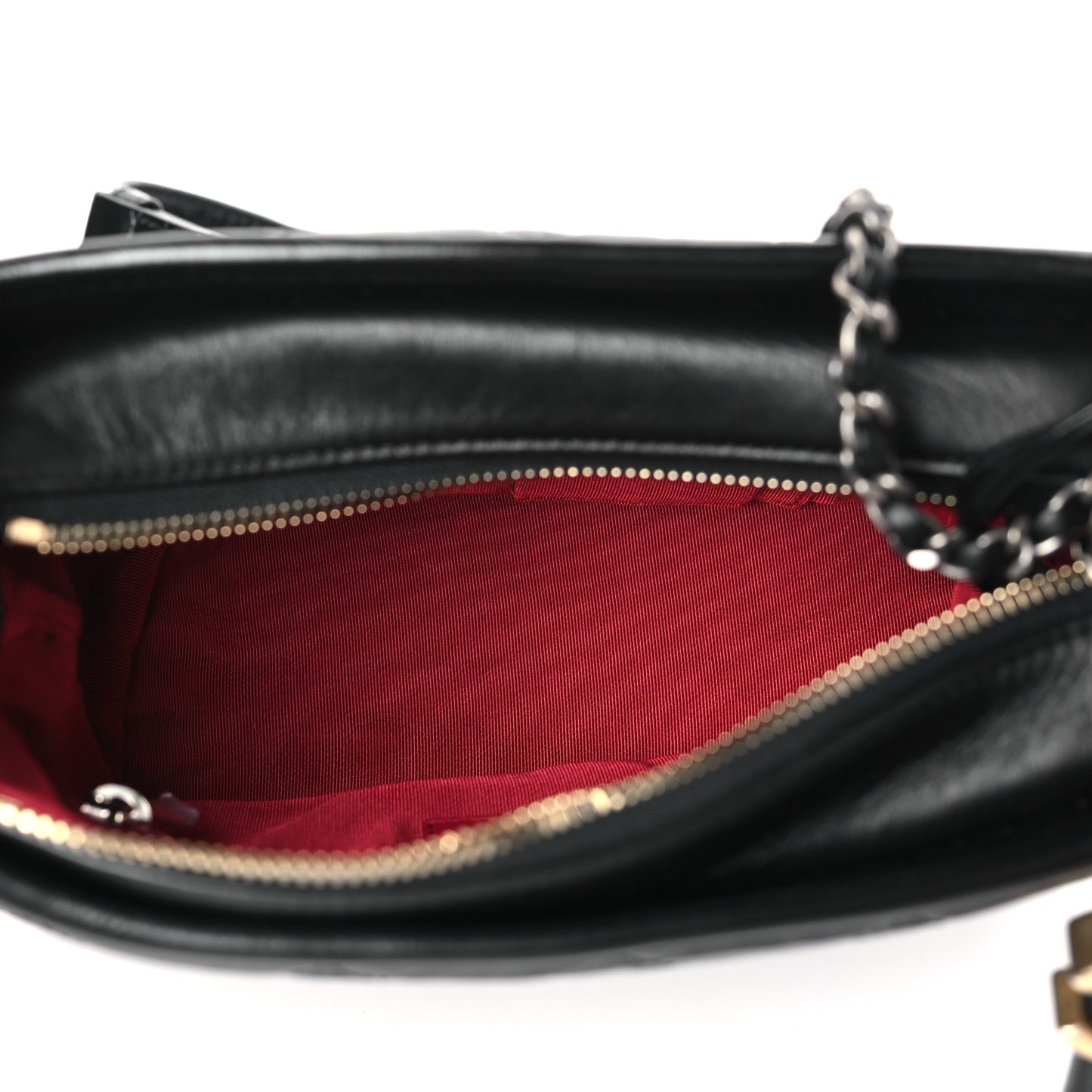 Aged Calfskin Quilted Small Gabrielle Hobo Black