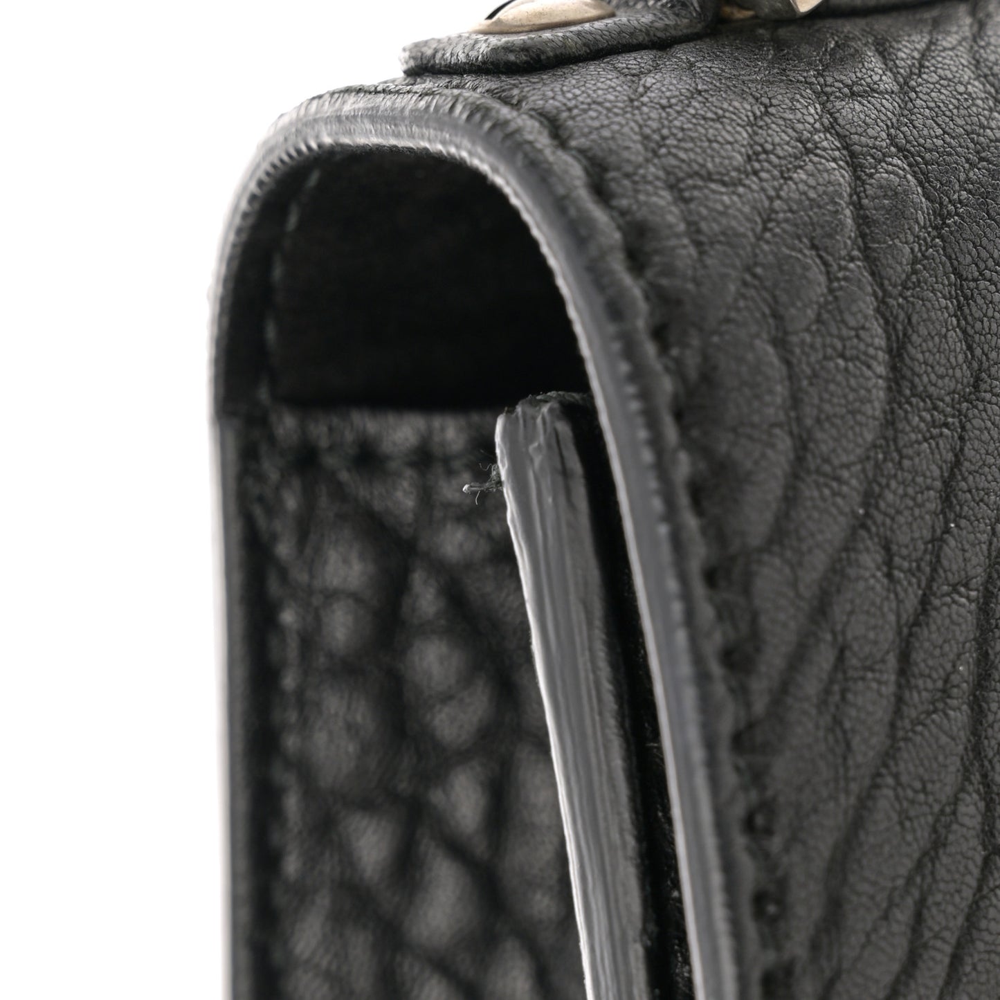 Canyon Grained Lambskin J'Adior Chain Flap Bag Black