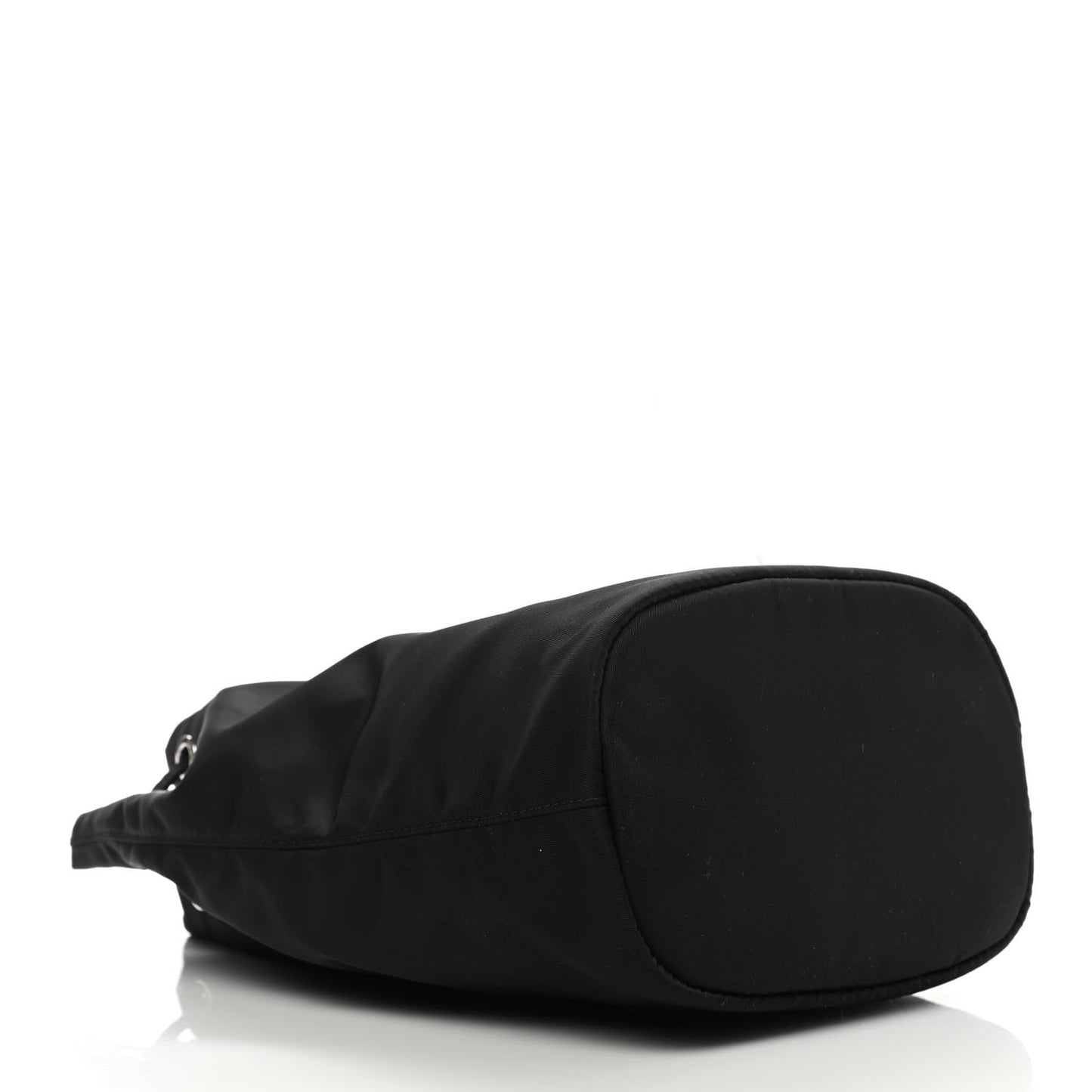 Saffiano Tessuto Nylon Vela Bucket Wristlet Black