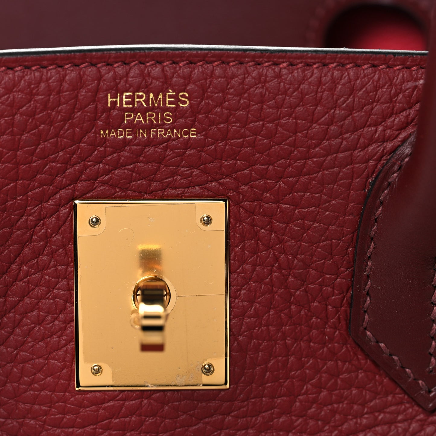 Taurillon Clemence Sombrero Birkin 30 Rouge H