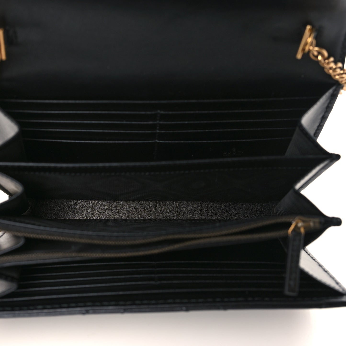 Calfskin Matelasse GG Marmont Chain Wallet Black
