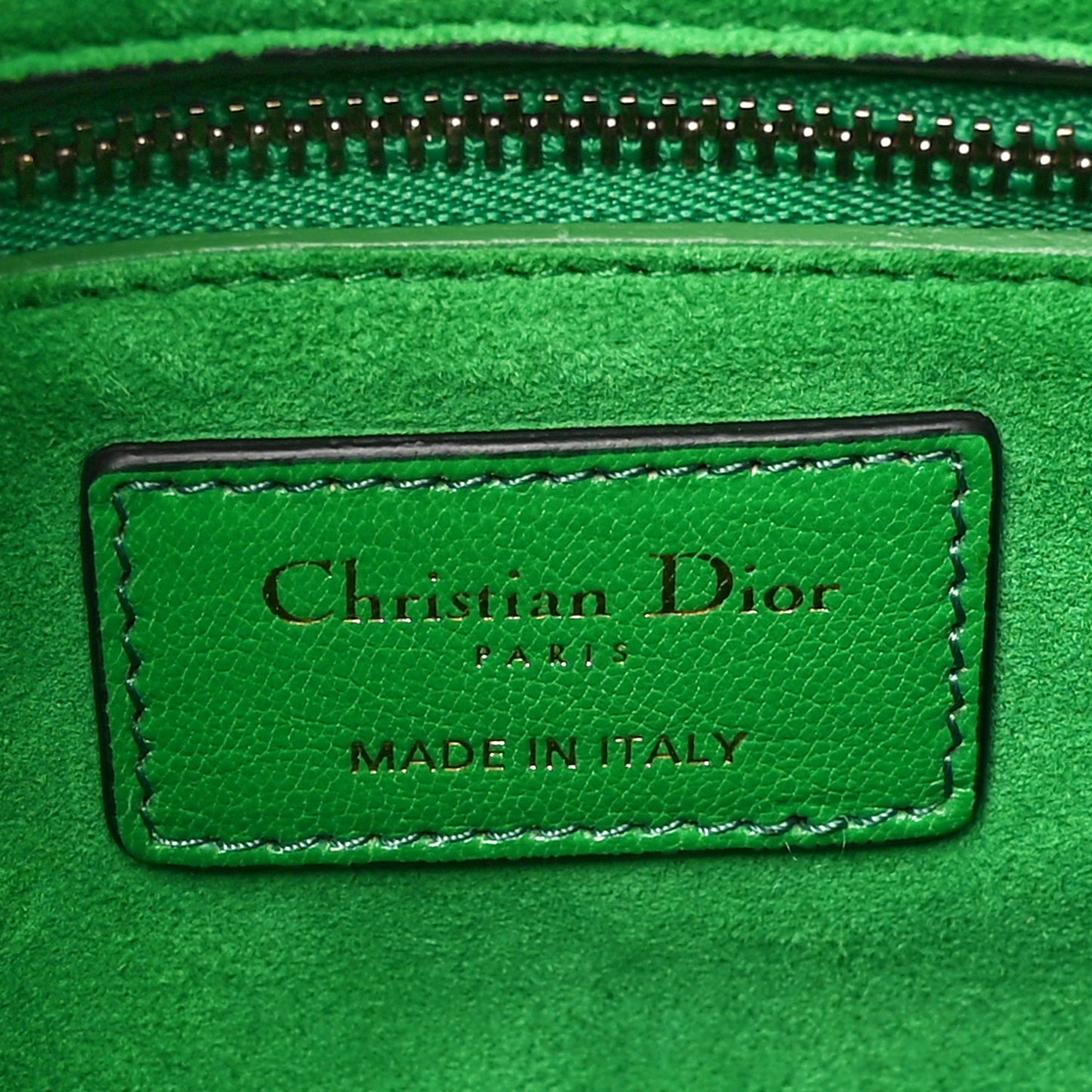 Grained Calfskin Cannage Medium Supple Lady Dior Green