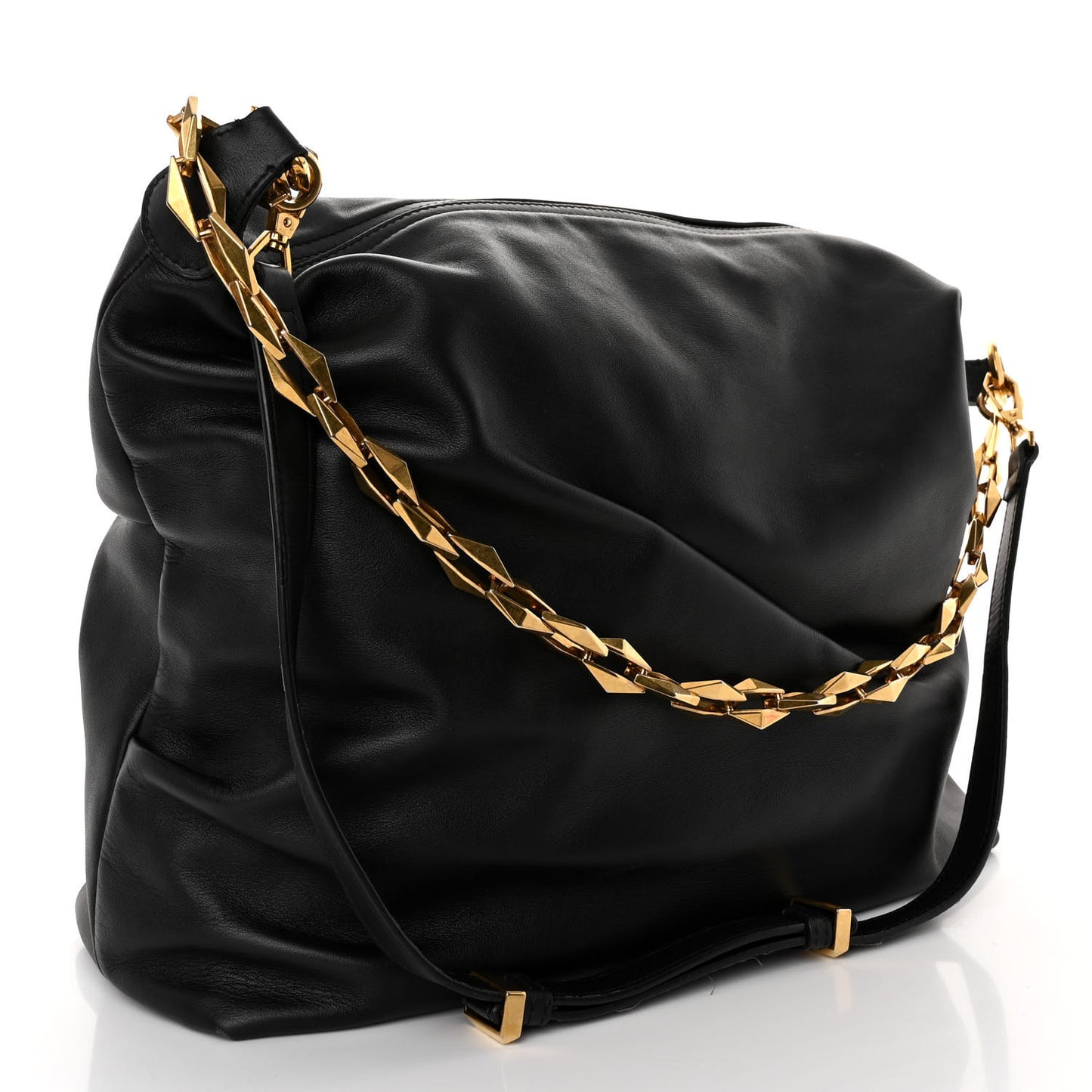 Soft Calfskin Medium Diamond Hobo Black