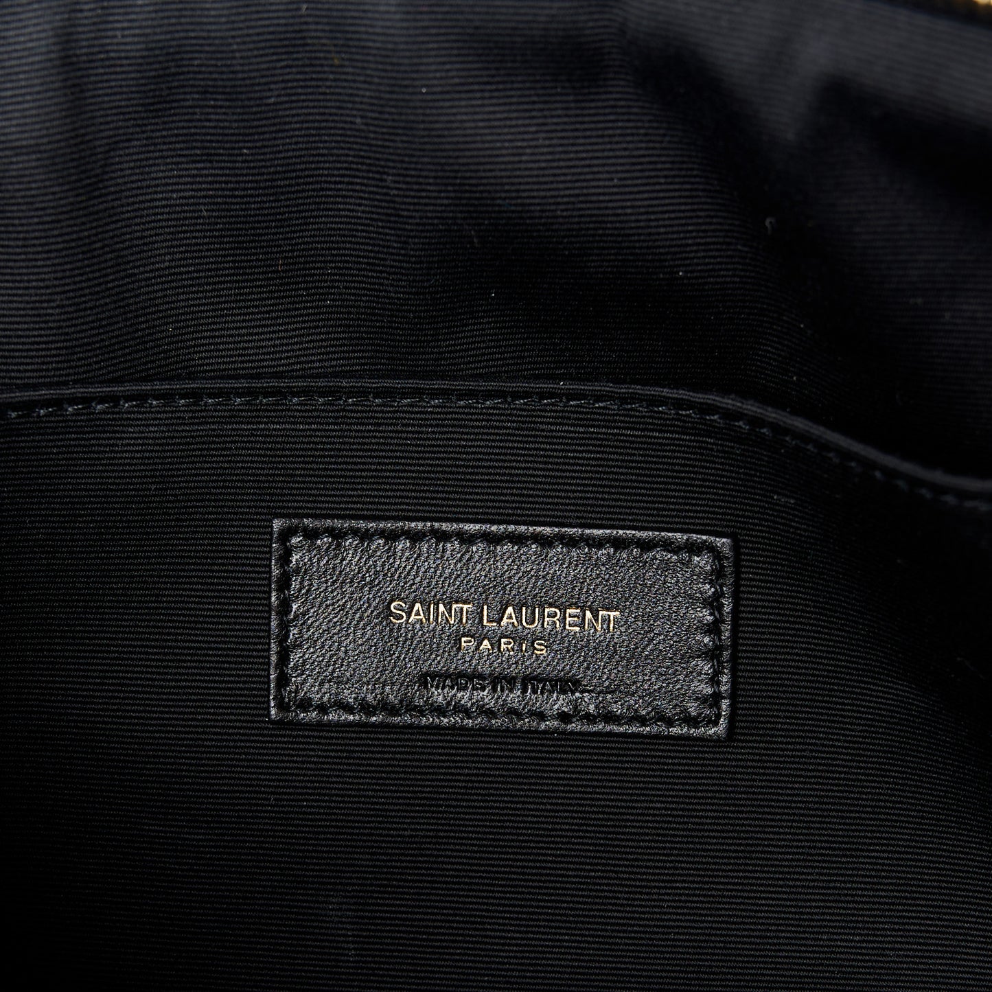 Lambskin Monogram Medium Sade Puffer Pouch Black