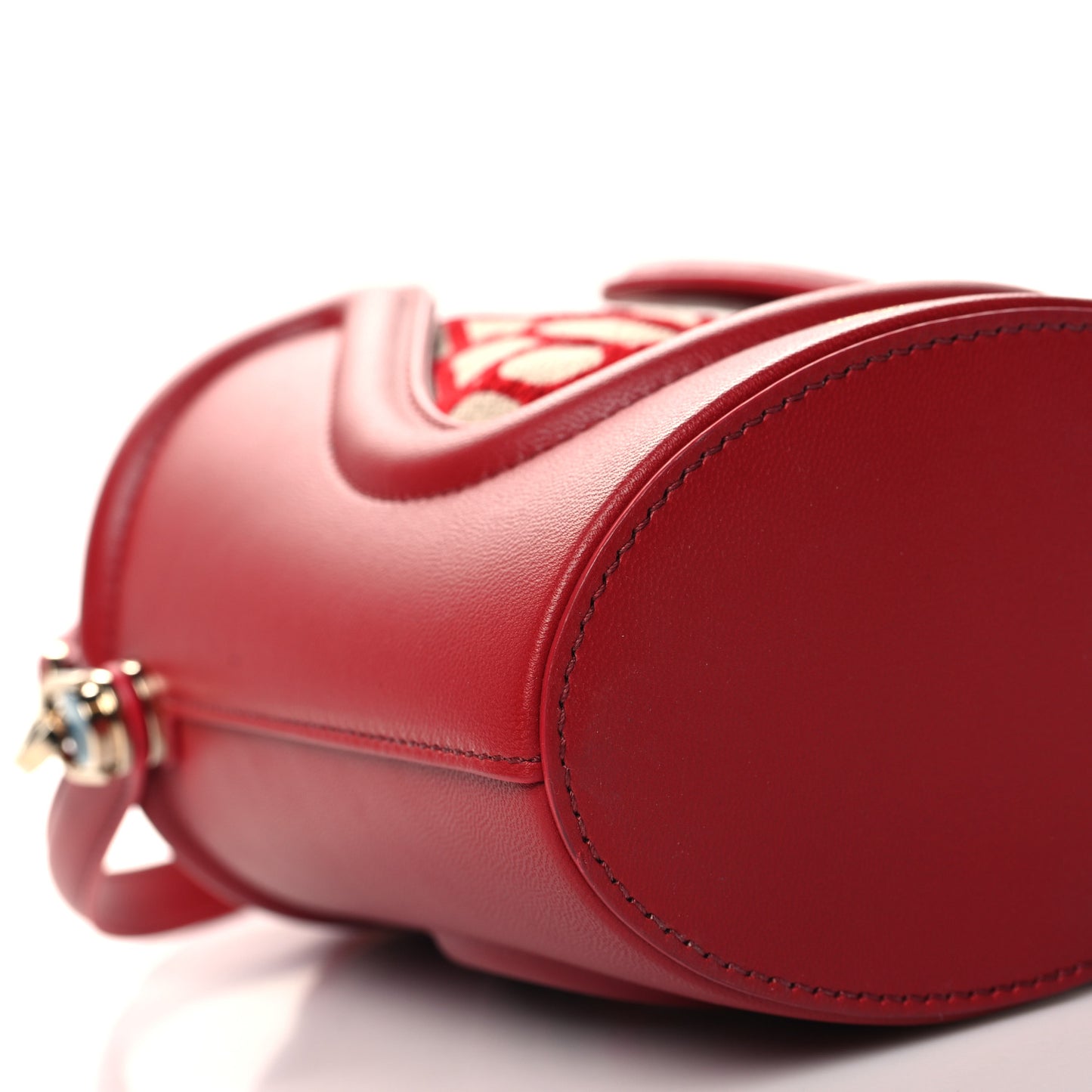 Toile Iconographe Nappa Le Cinquième Bucket Bag Naturale Rosso Valentino
