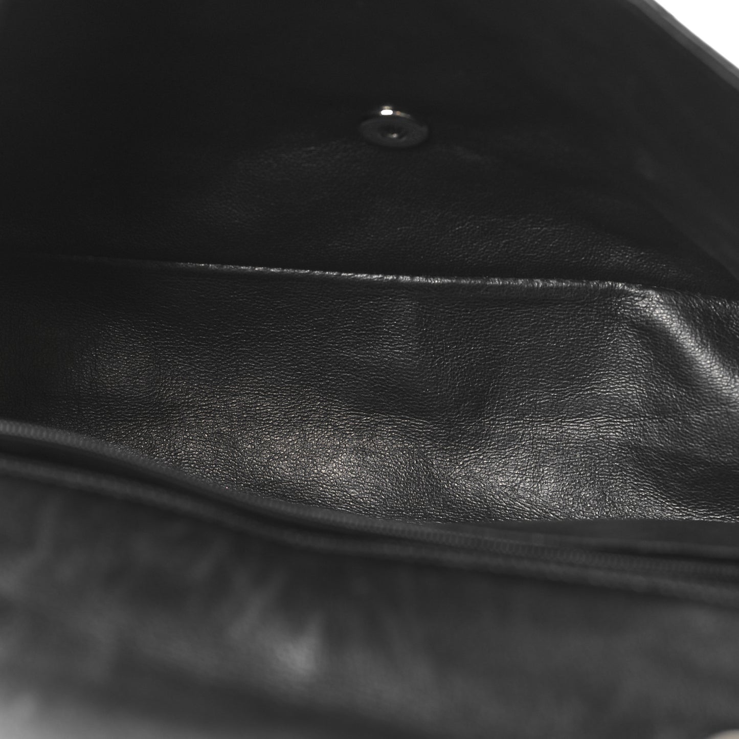 Patent Quilted Jumbo Single Flap Black