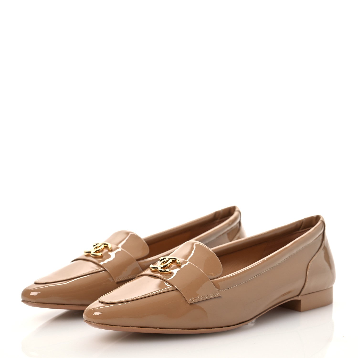 Chanel Patent Calfskin CC Loafers 36.5 Brown 3 of 10
