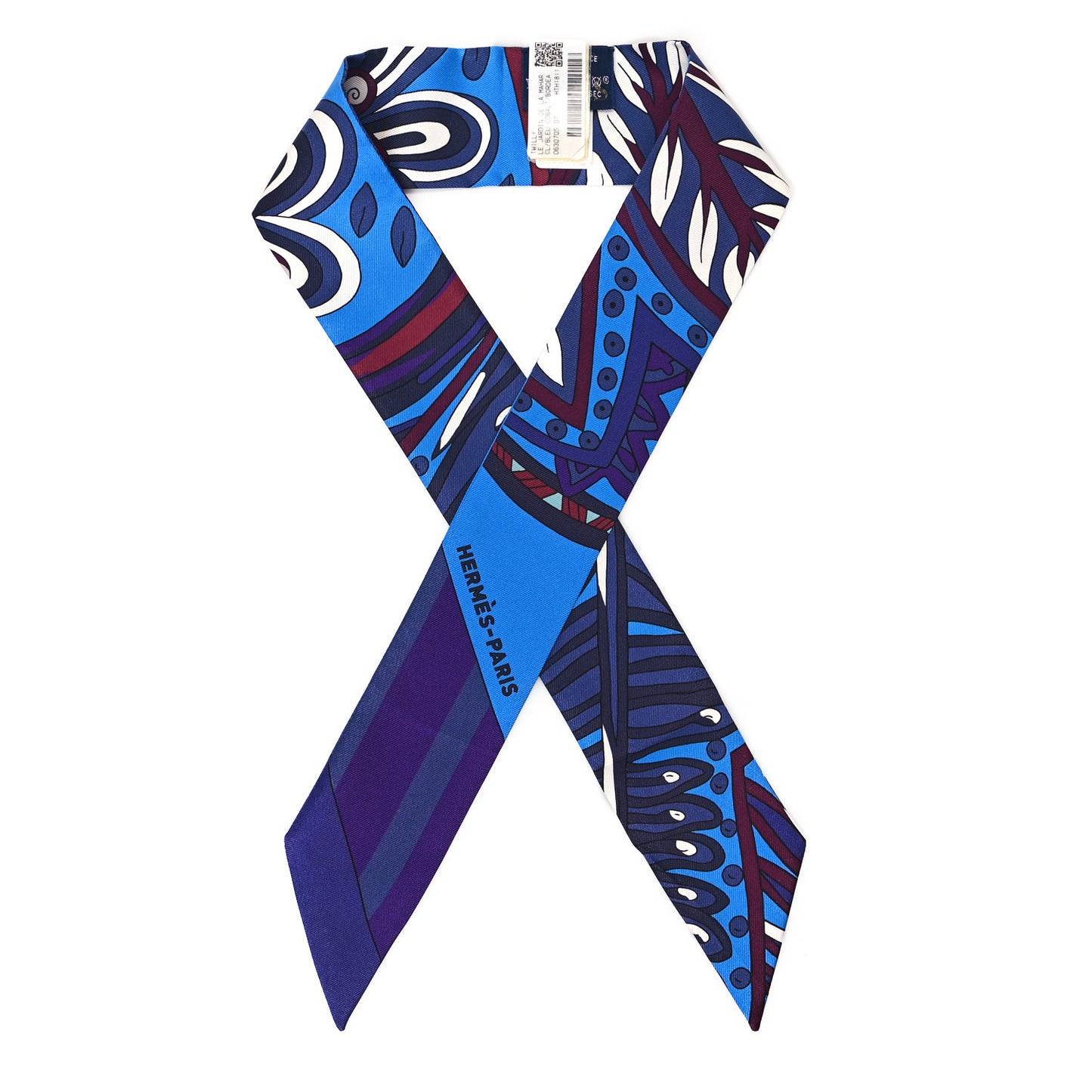 Silk Le Jardin de la Maharani Twilly Bleu Cobalt Bordeaux