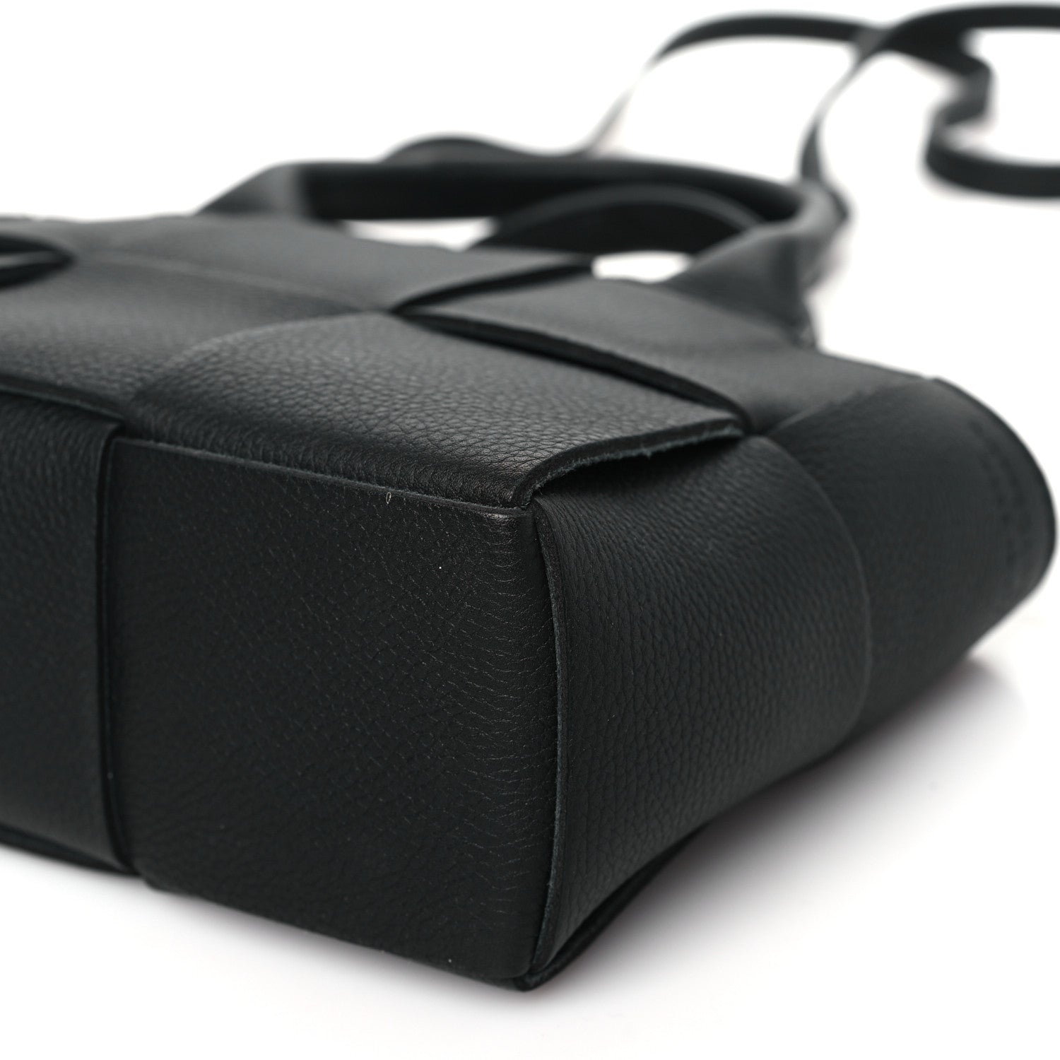 Bottega Veneta Grained Calfskin Intrecciato Candy Arco Tote Black 9 of 10