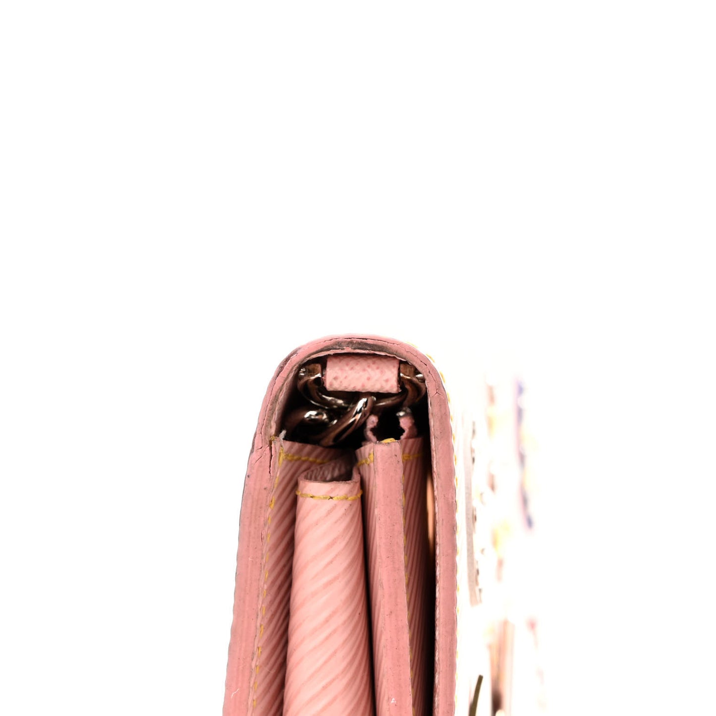 Epi Mechanical Flowers Twist Chain Wallet Rose Ballerine