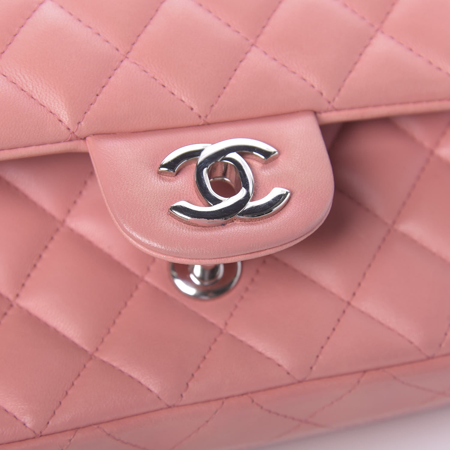 Chanel Lambskin Quilted Mini Rectangular Flap Pink 9 of 12