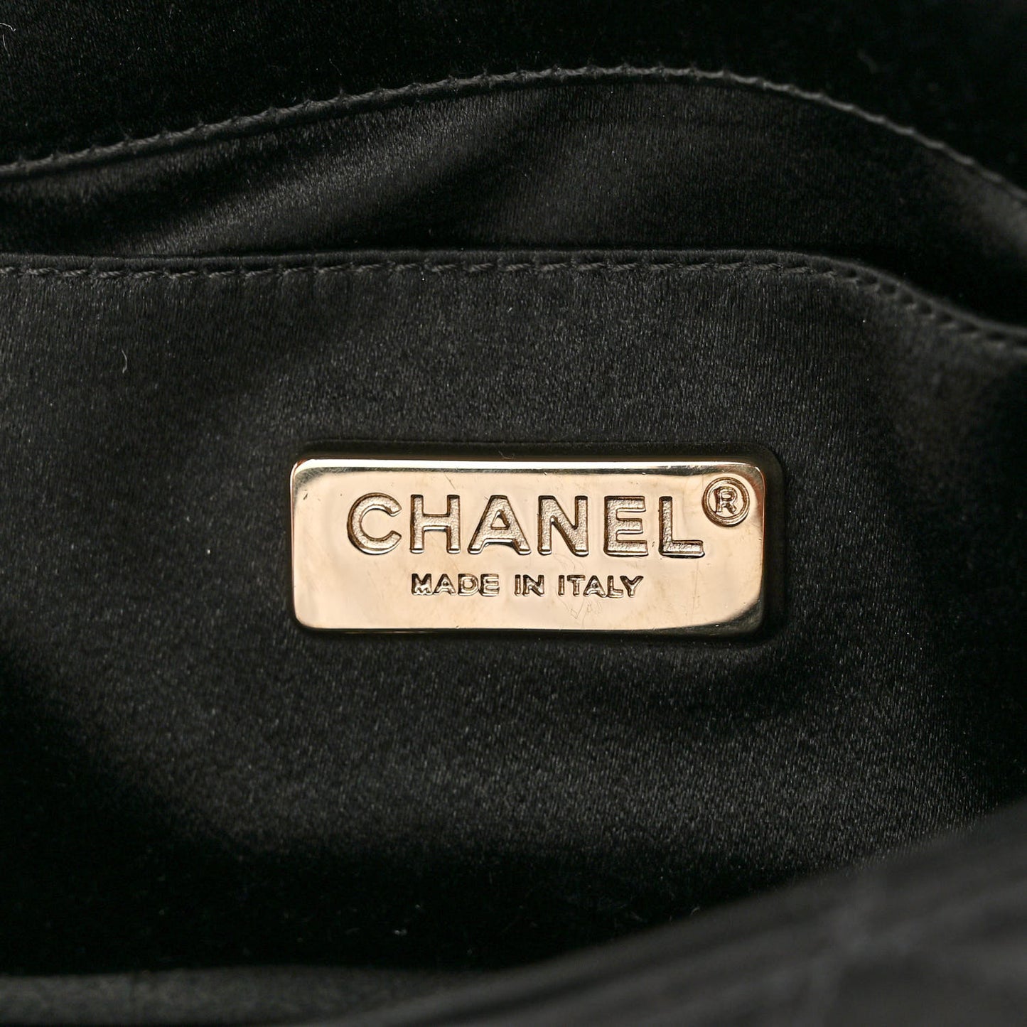 Satin Quilted Mini Rectangular Flap Black