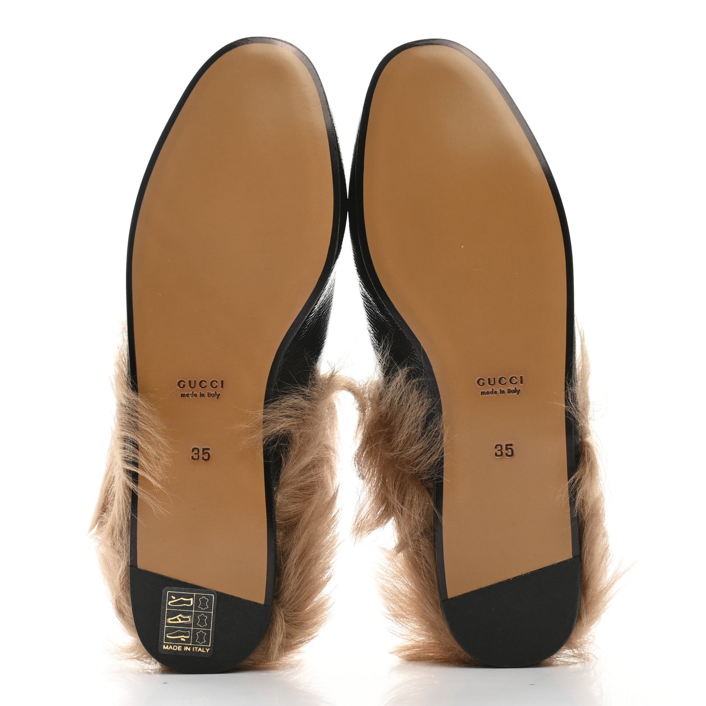 Calfskin Fur Womens Princetown Slippers 35 Black