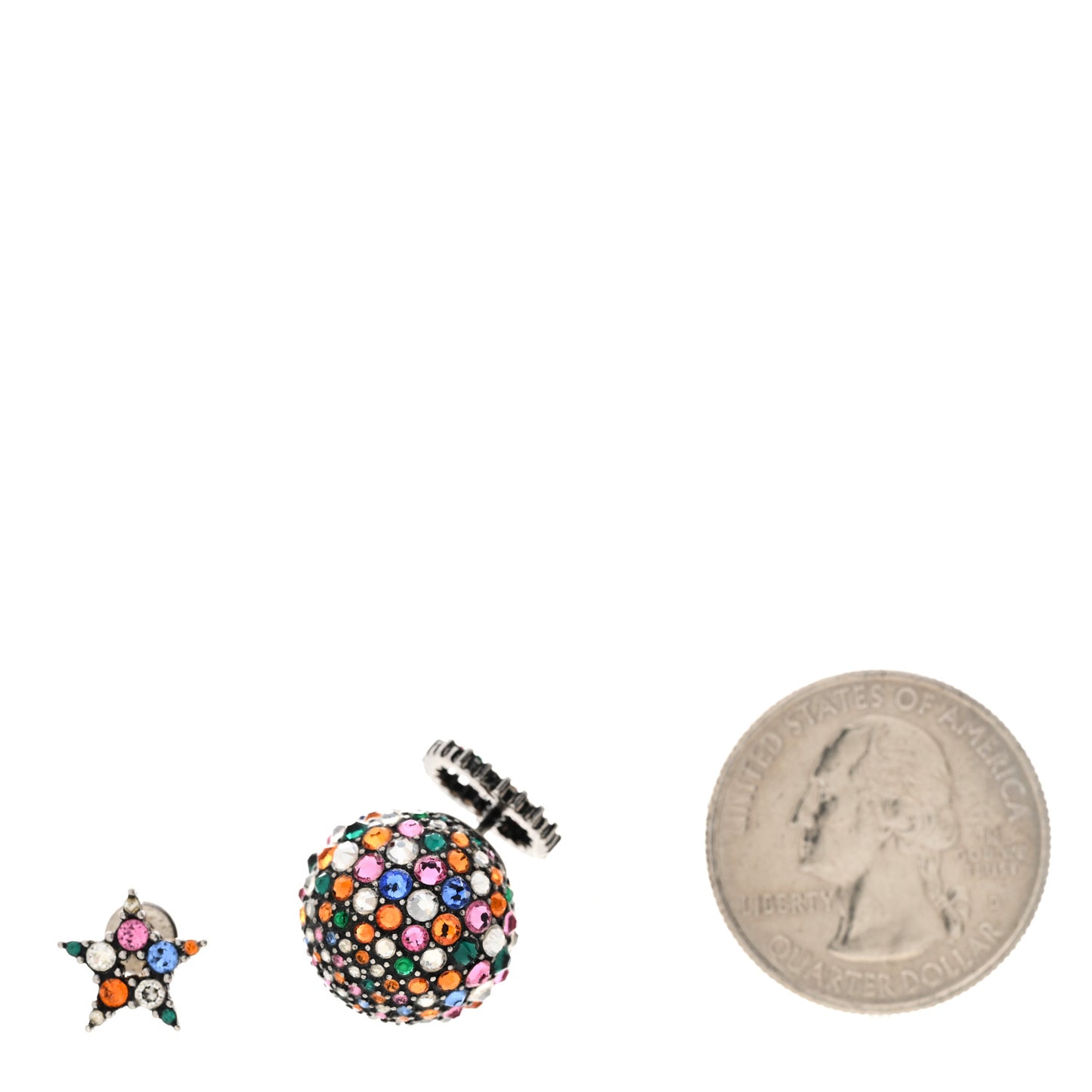 Crystal Mise En Dior Tribal Earrings Multicolor Antique Silver
